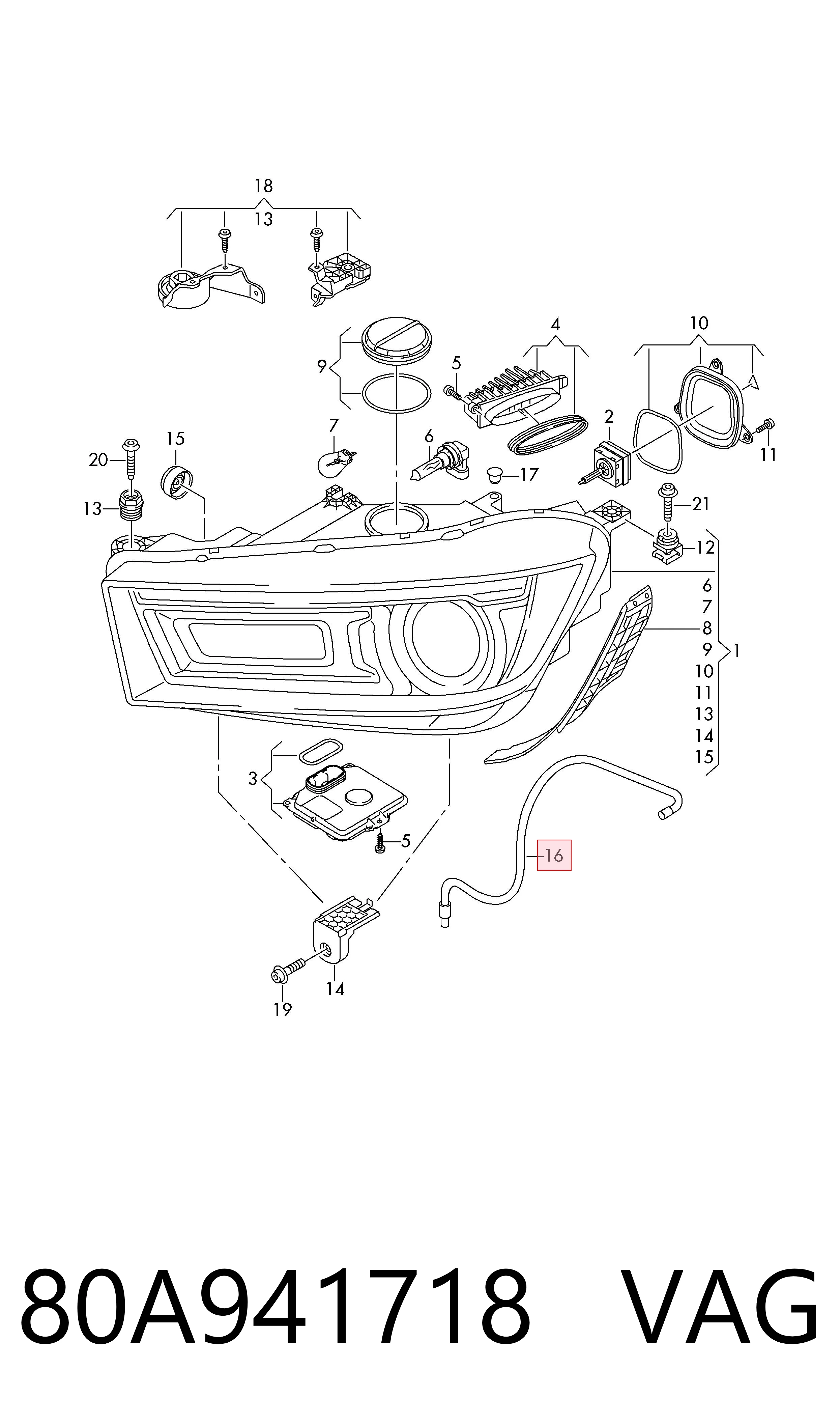 Шланг омывателя фар VAG 80A941718 цена, от 23.32 USD