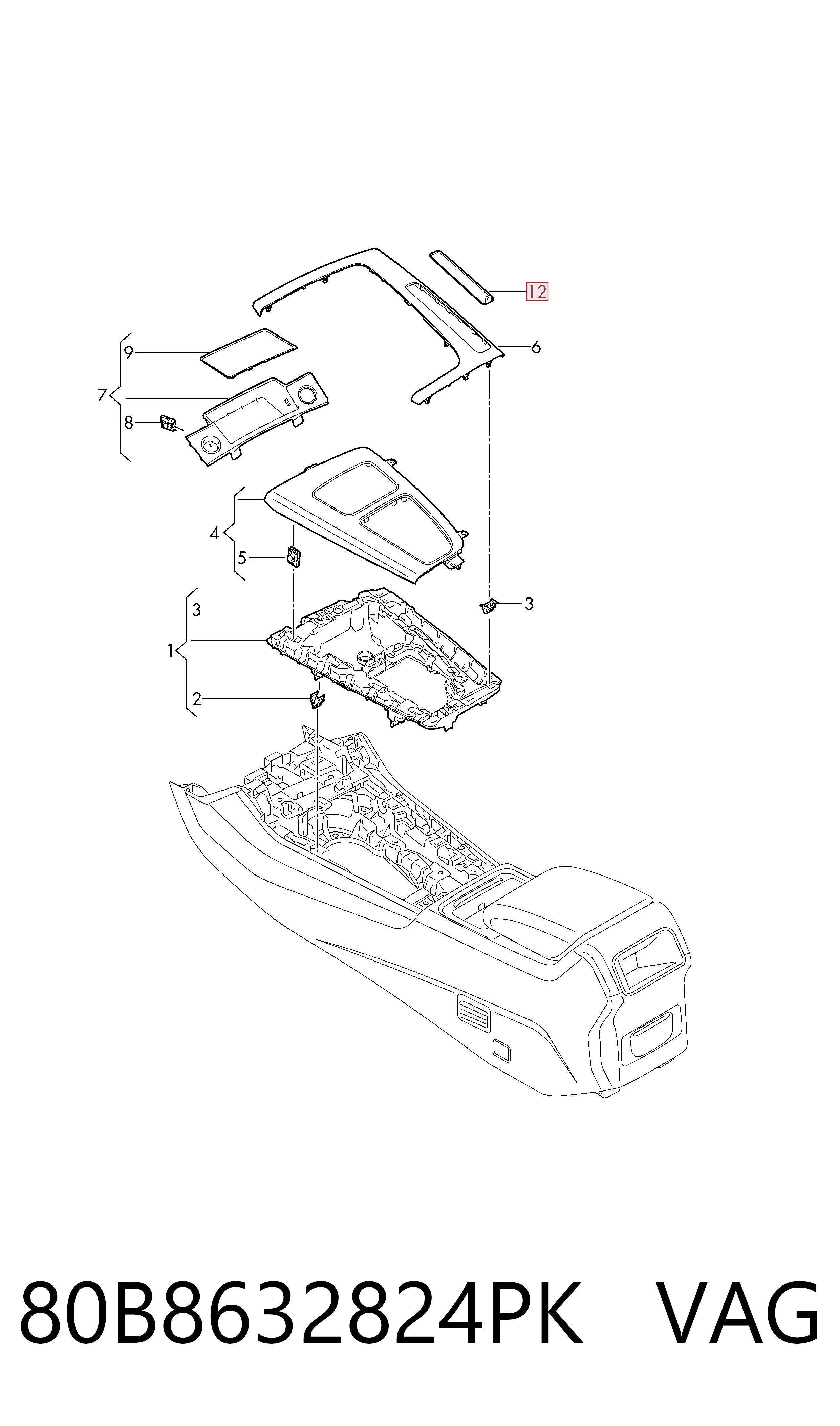  VAG 80B8632824PK цена, от 32.16 USD