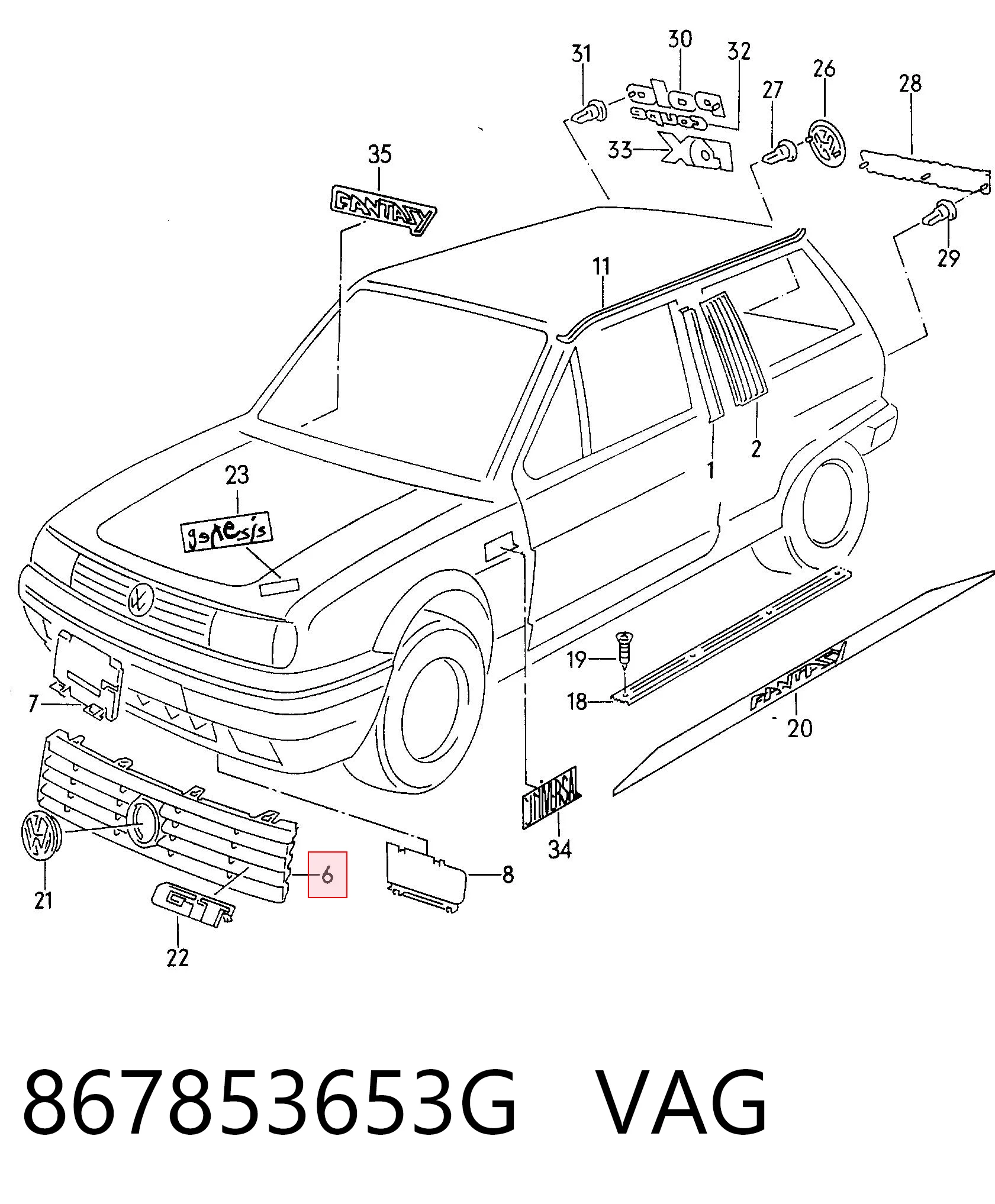 Решетка радиатора на Volkswagen Polo II 86C