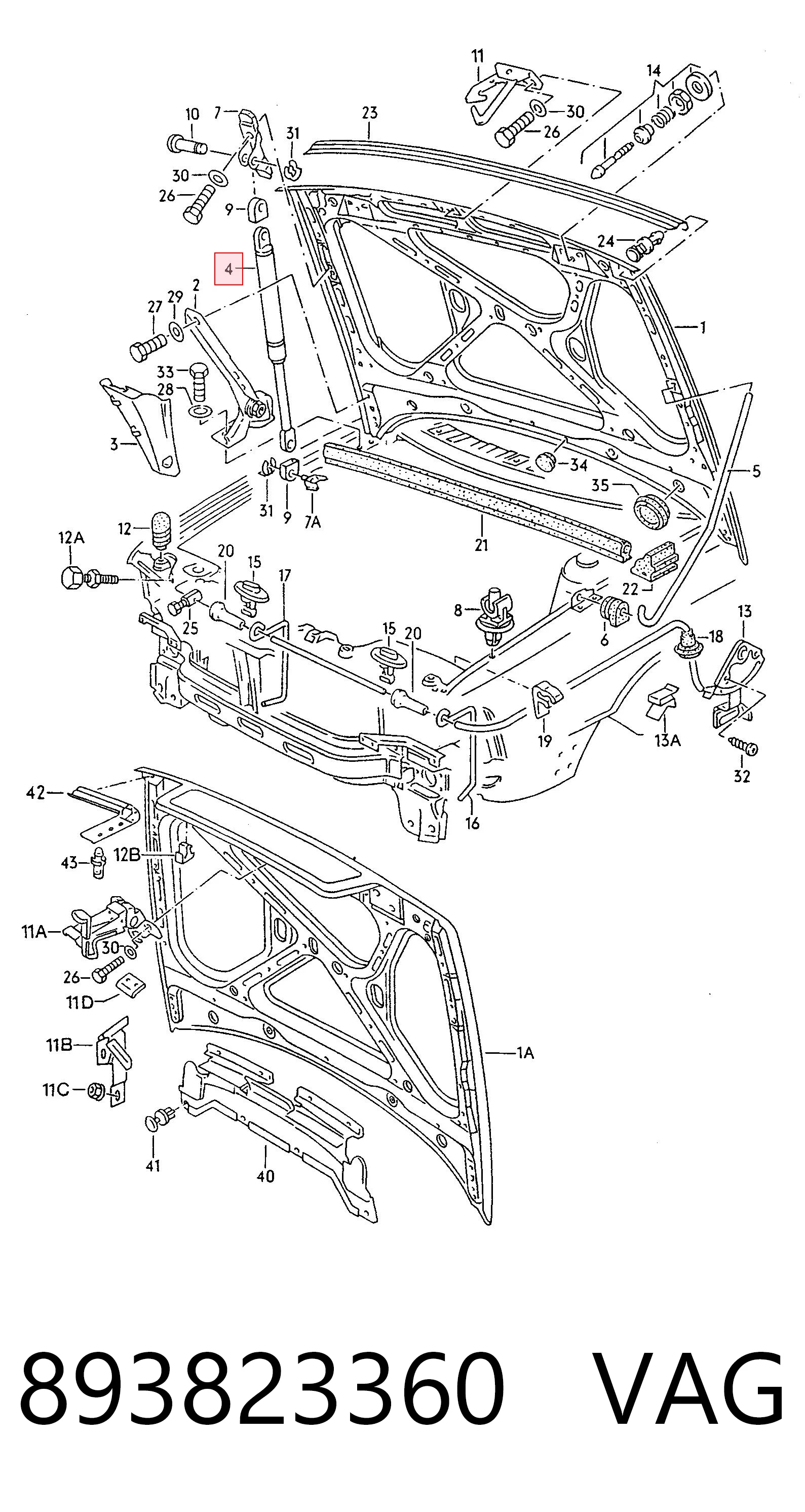 Купить 1307AS Polcar Амортизатор под капот