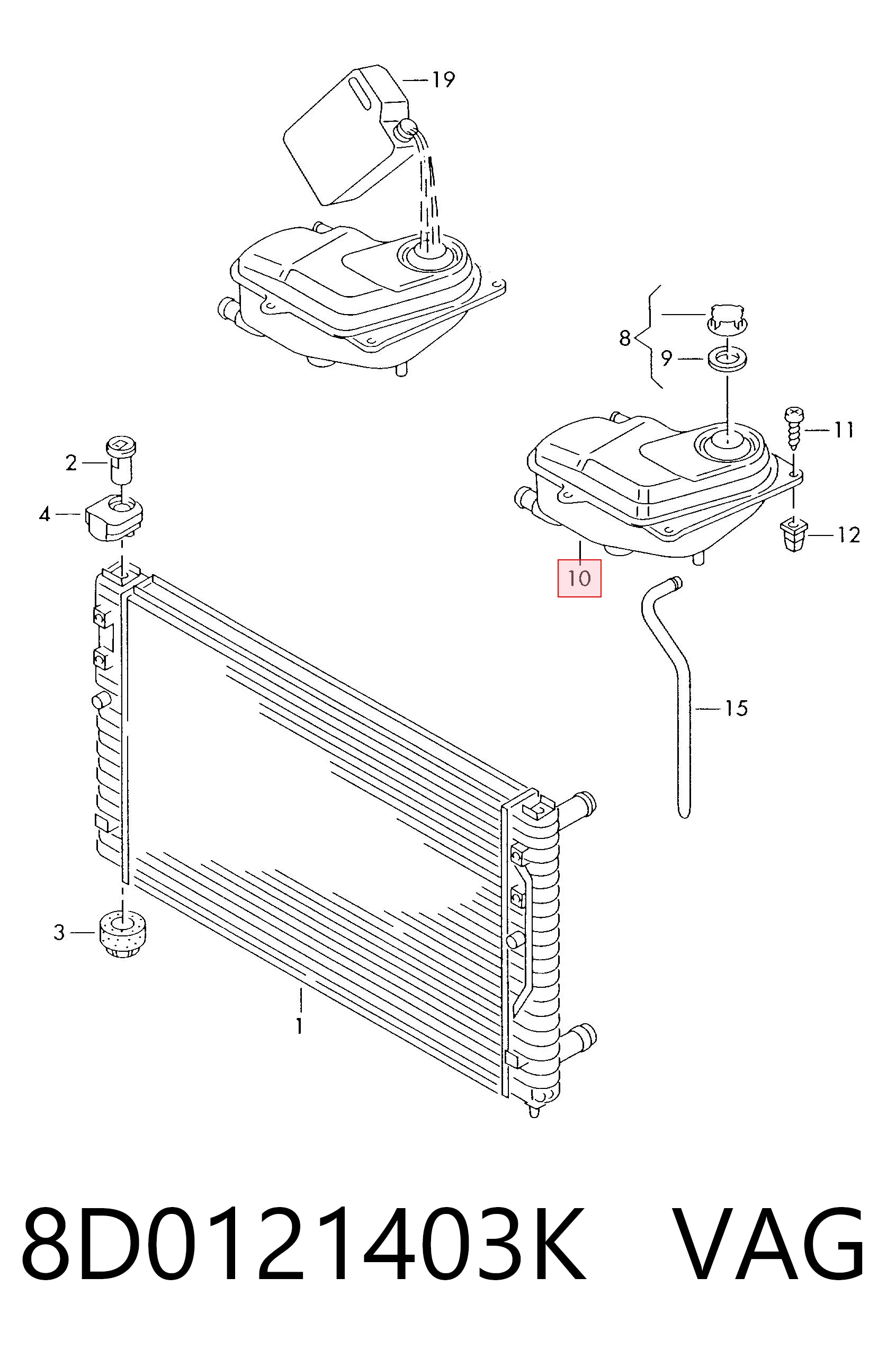 Купить 110369 Hans Pries (Topran) Водяной бачок системы охлаждения