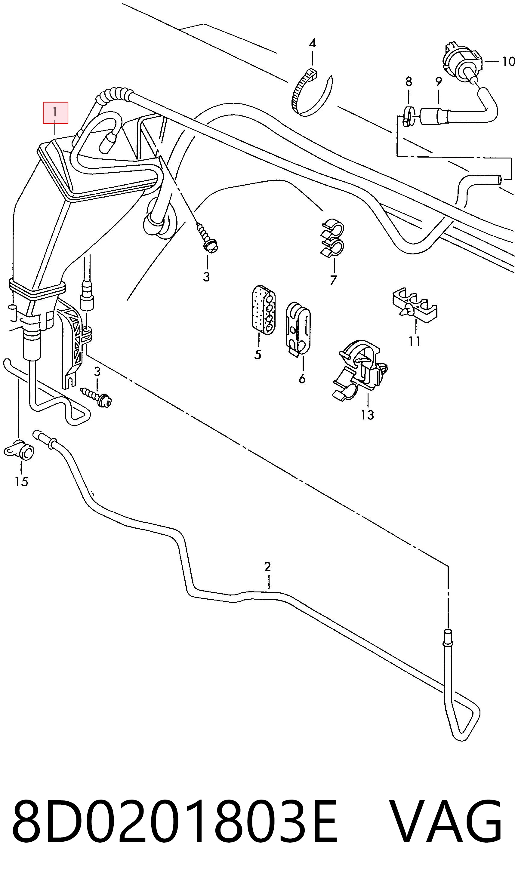 Абсорбер паров топлива Audi A4 B5 седан (8D2) (1994 - 2001) цена, от 7.91 USD