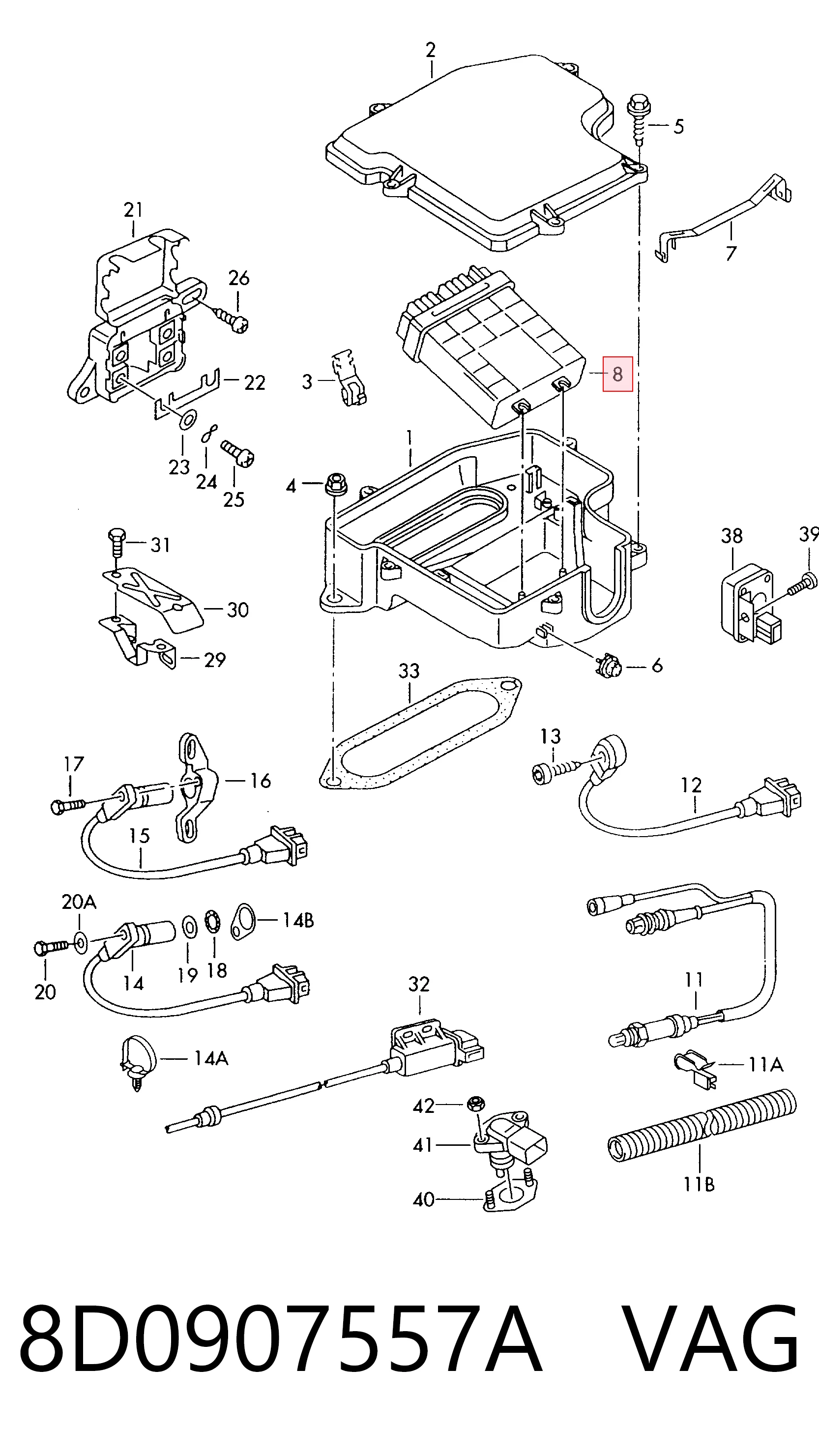 ЭБУ двигателем Audi A4 B5 седан (8D2) (1994 - 2001) цена, от 25.34 USD