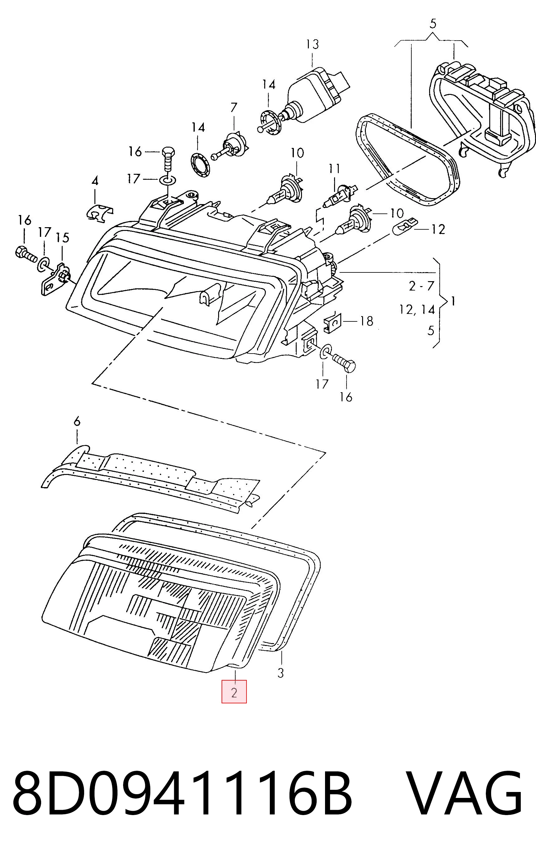 1305621665 Bosch Стекло правого фонаря