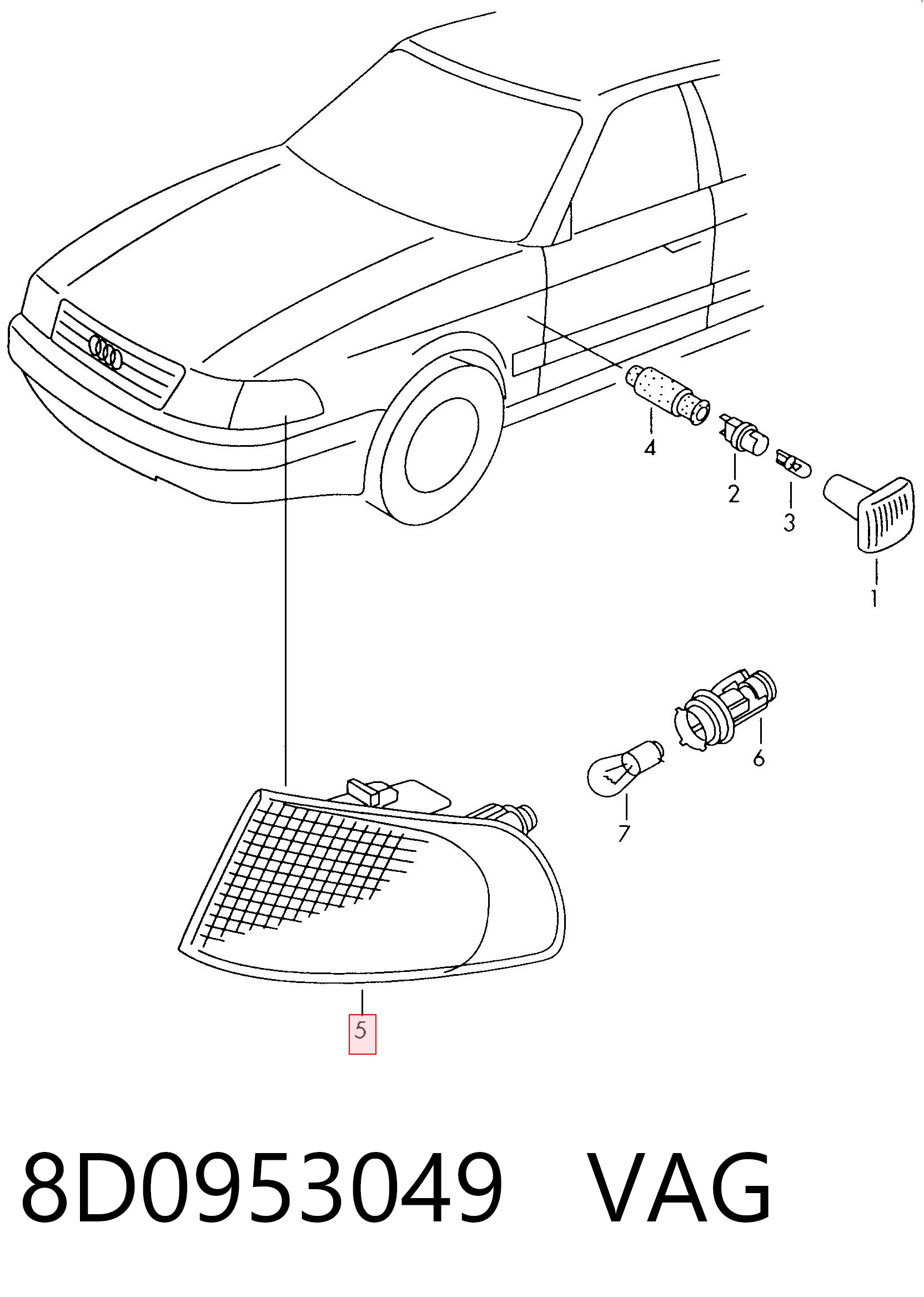 Левый указатель поворота Audi A4 Avant B5 универсал (8D5) (1994 - 2002) цена, от 9.91 USD