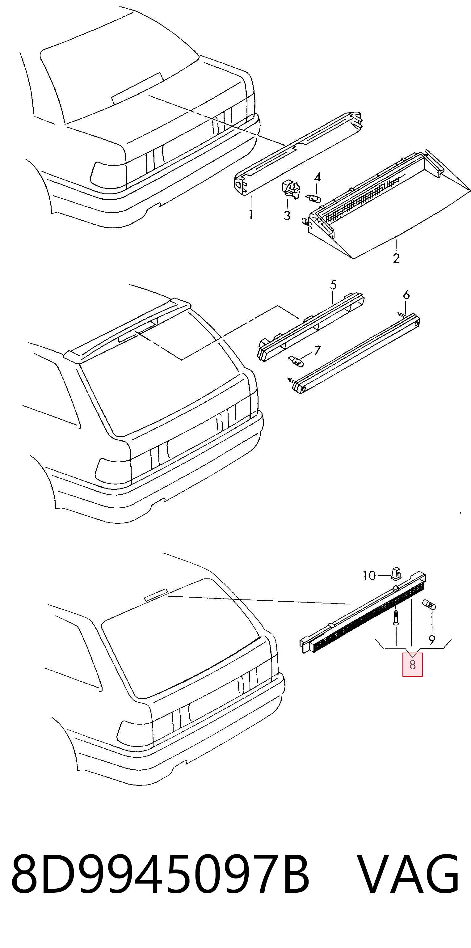8D9945097B VAG Фонарь сигнальный