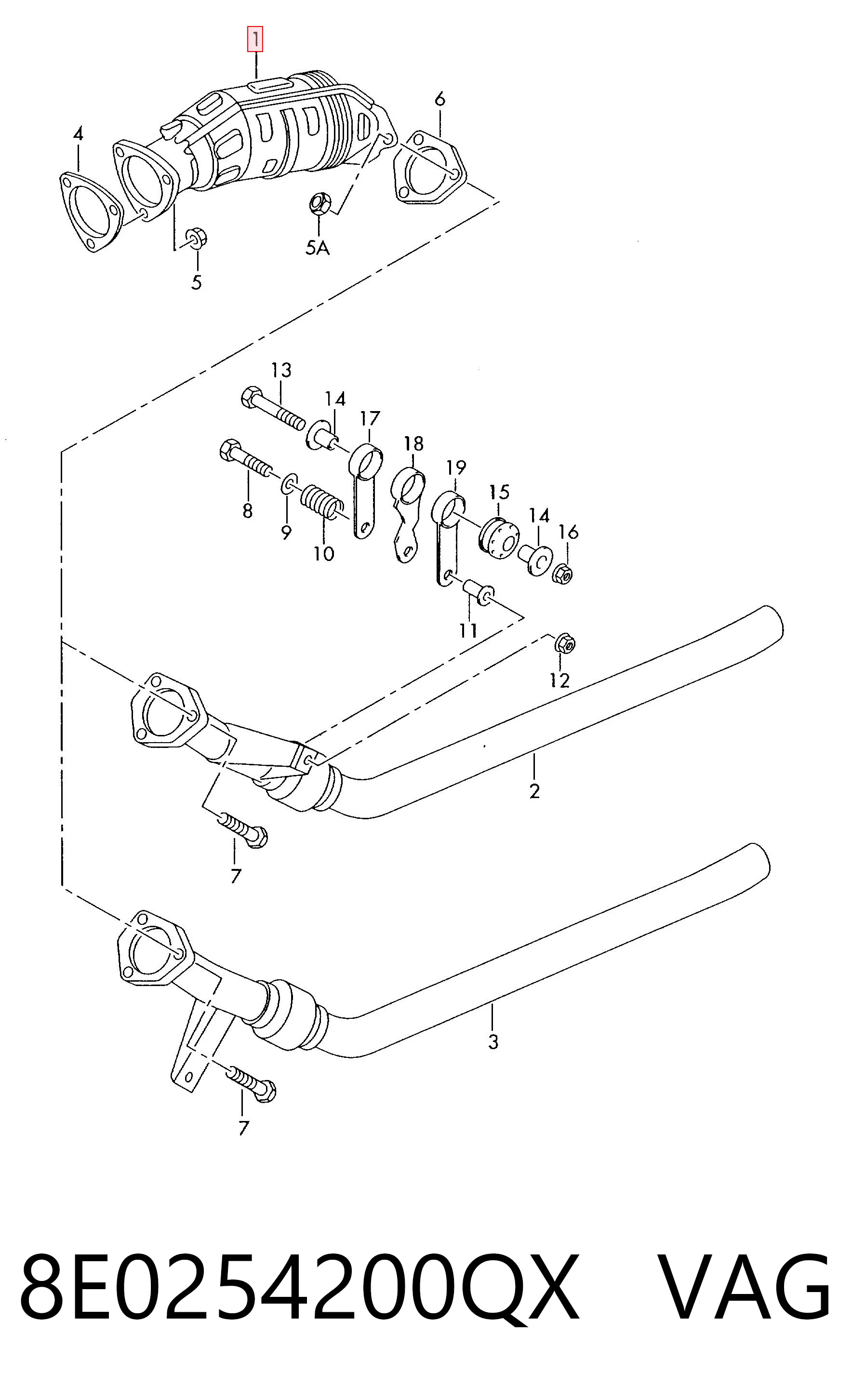 8E0254200QX VAG Конвертор-катализатор