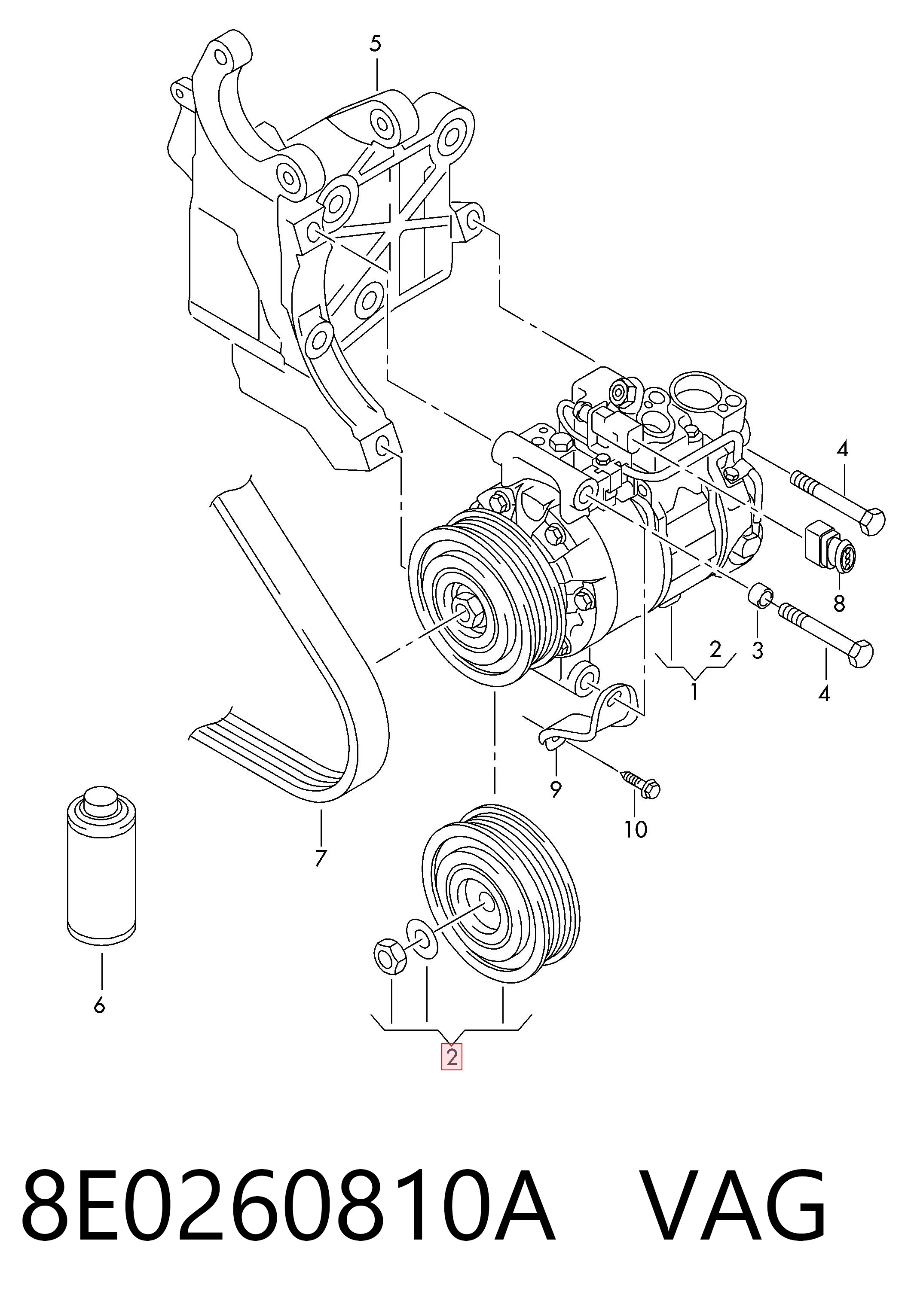 13MC8023HDRA CGA Шкив компрессора кондиционера