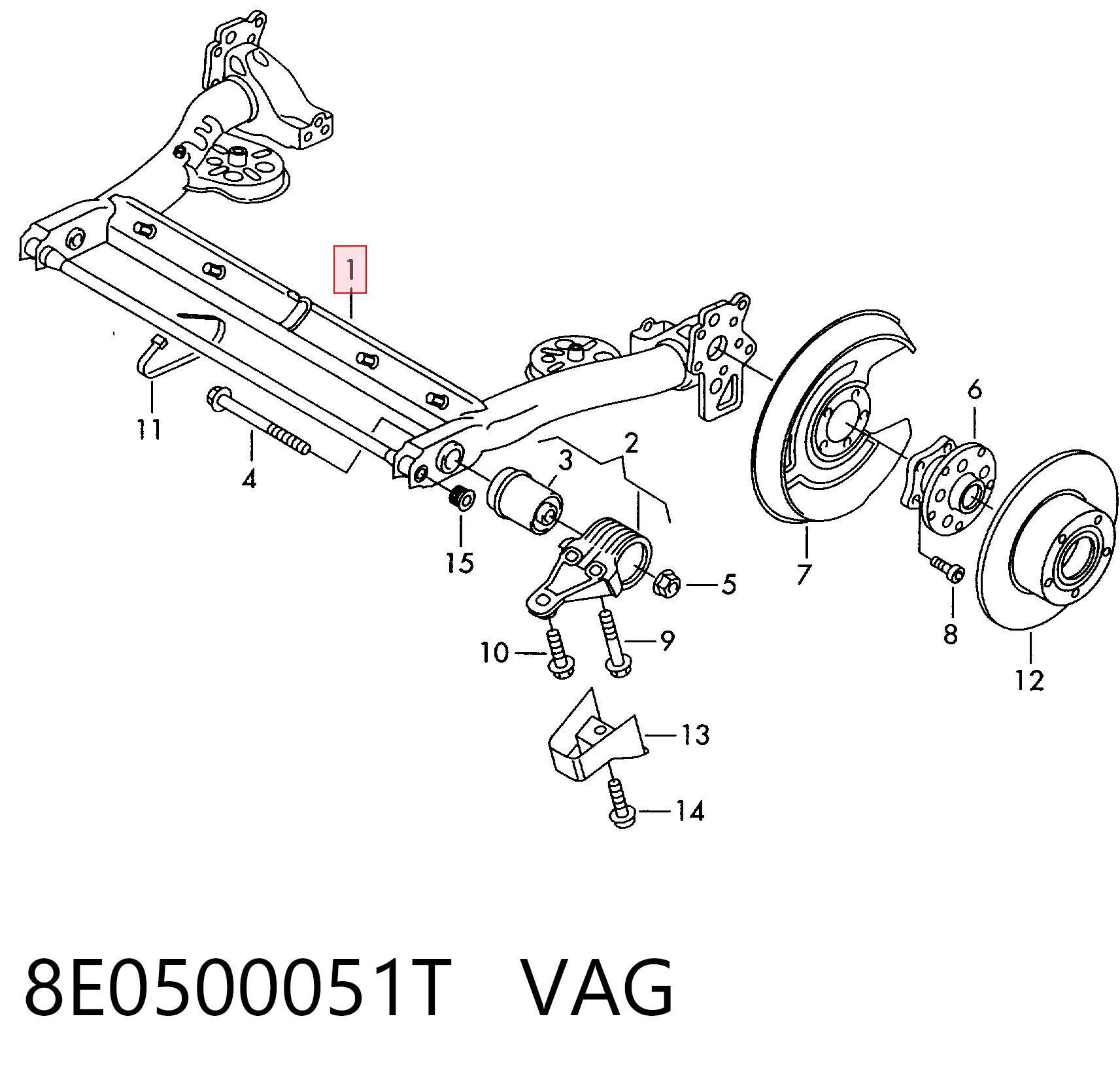  Подрамник задний Volkswagen Passat 