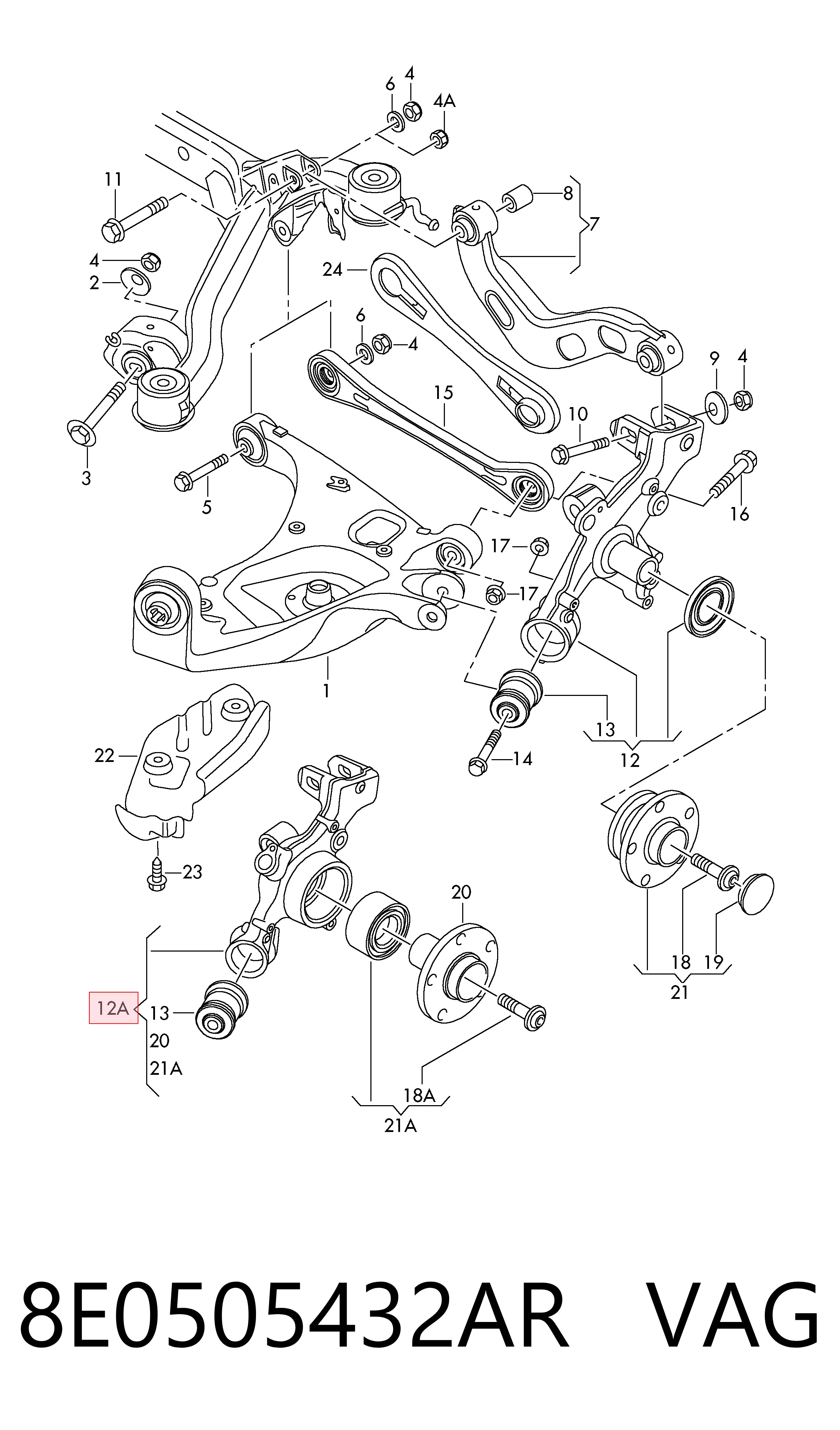 8E0505432AR VAG Цапфа правая