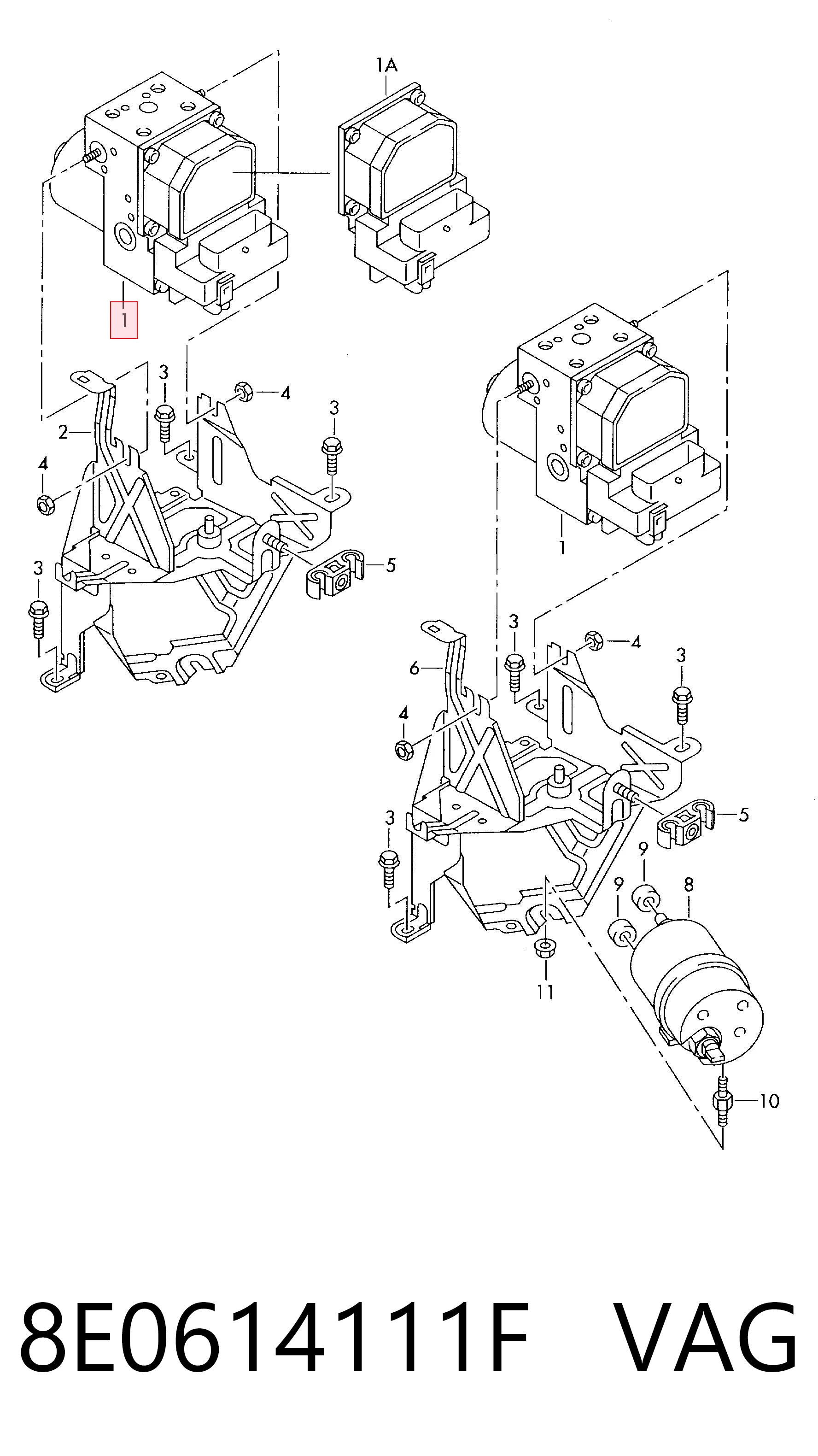 Блок ABS гидравлический на Audi A4 B5 8D2