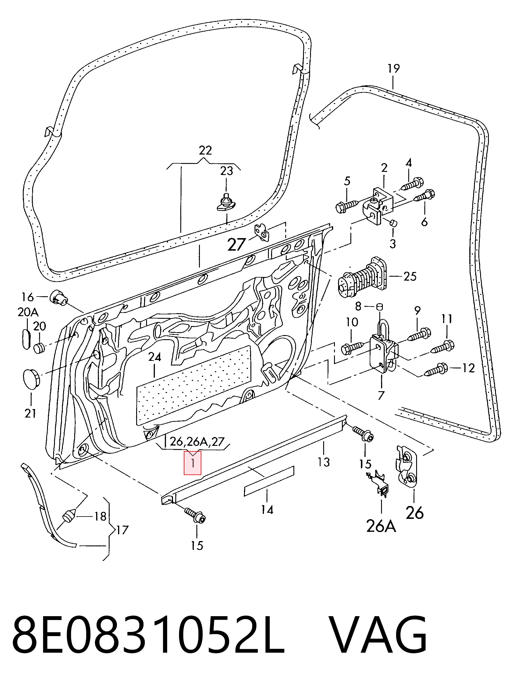 Дверь передняя правая на Audi A4 B7 8EC