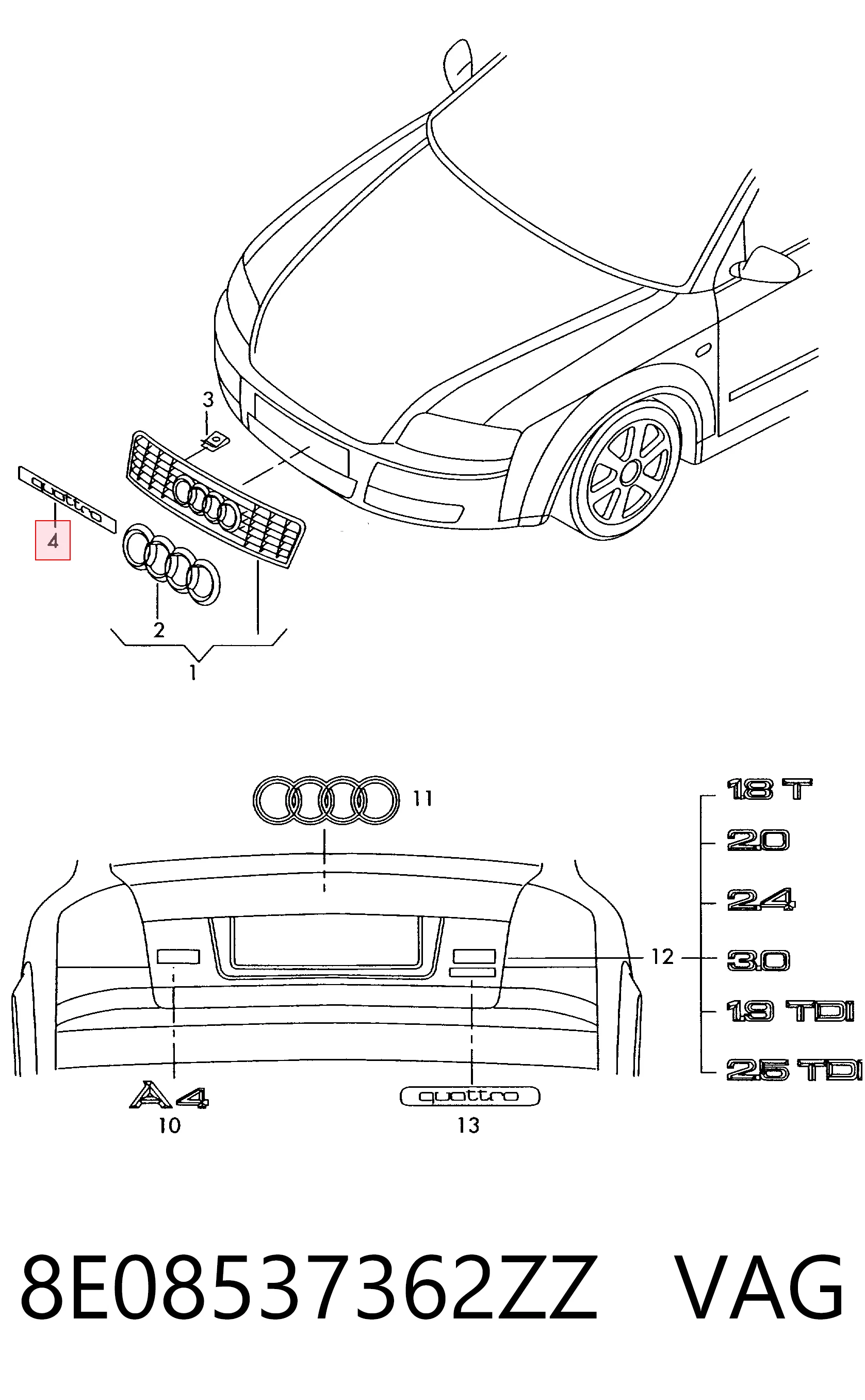 8E08537362ZZ VAG 