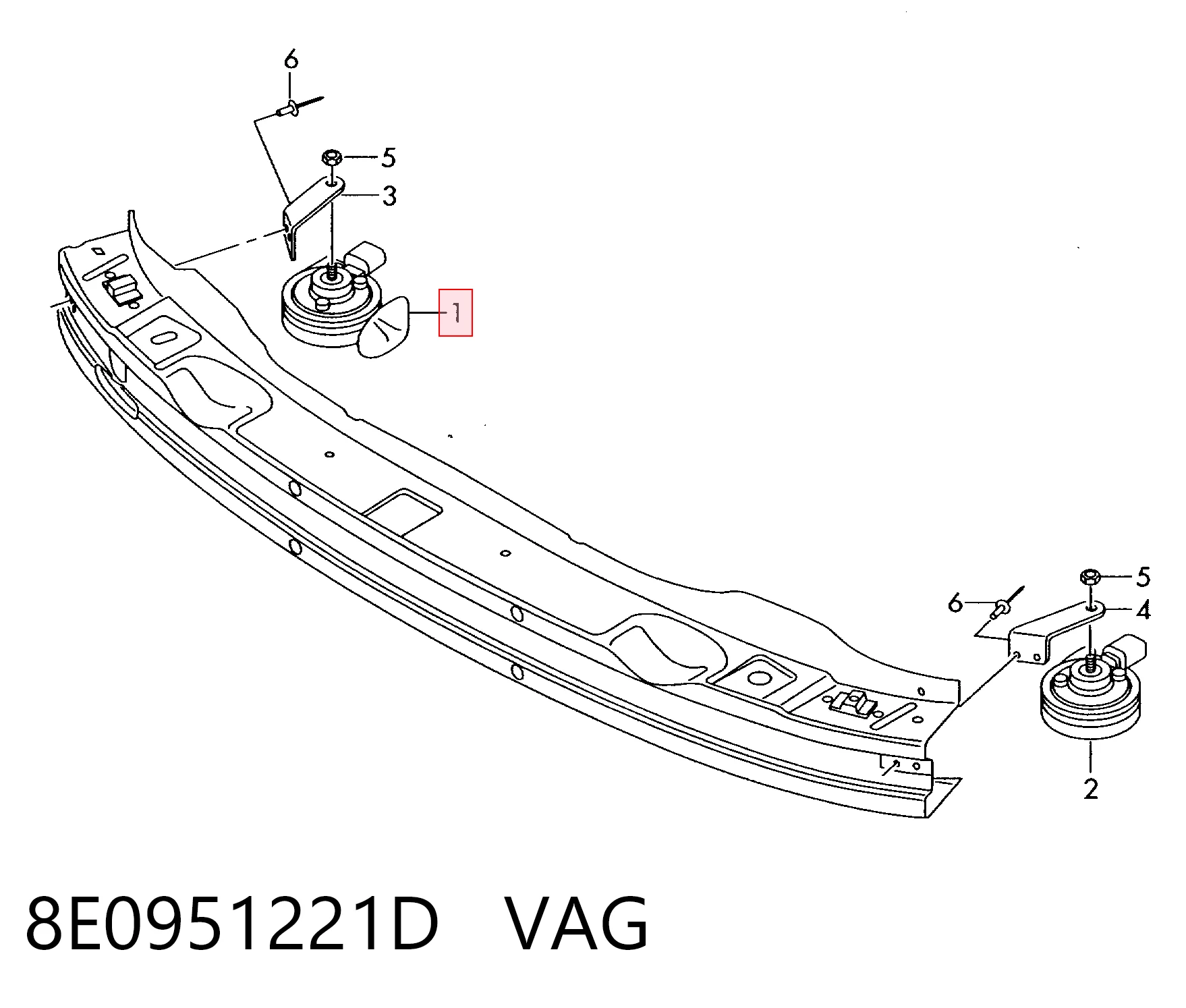 8E0951221D VAG Клаксон