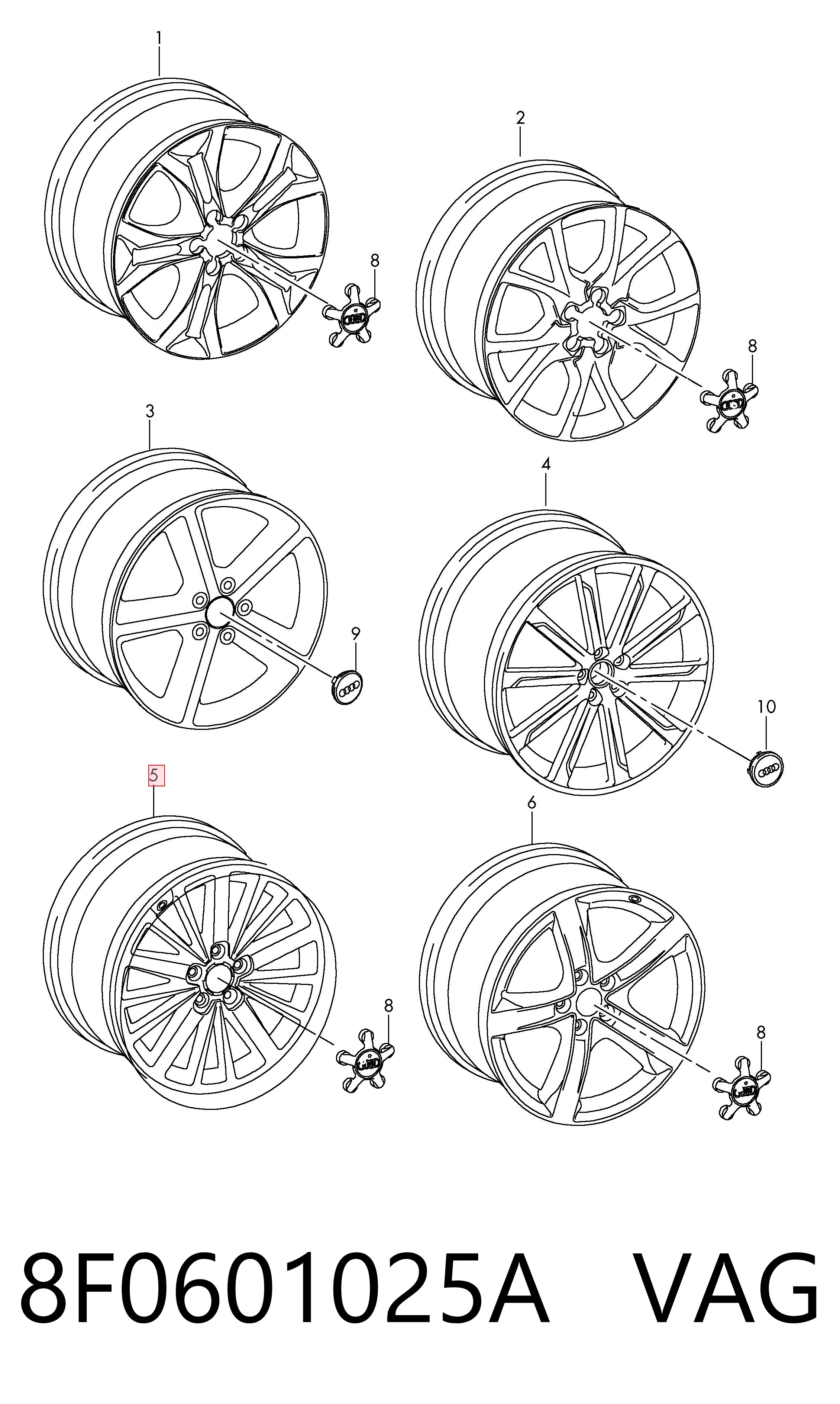 8F0601025A VAG Оригинальные диски