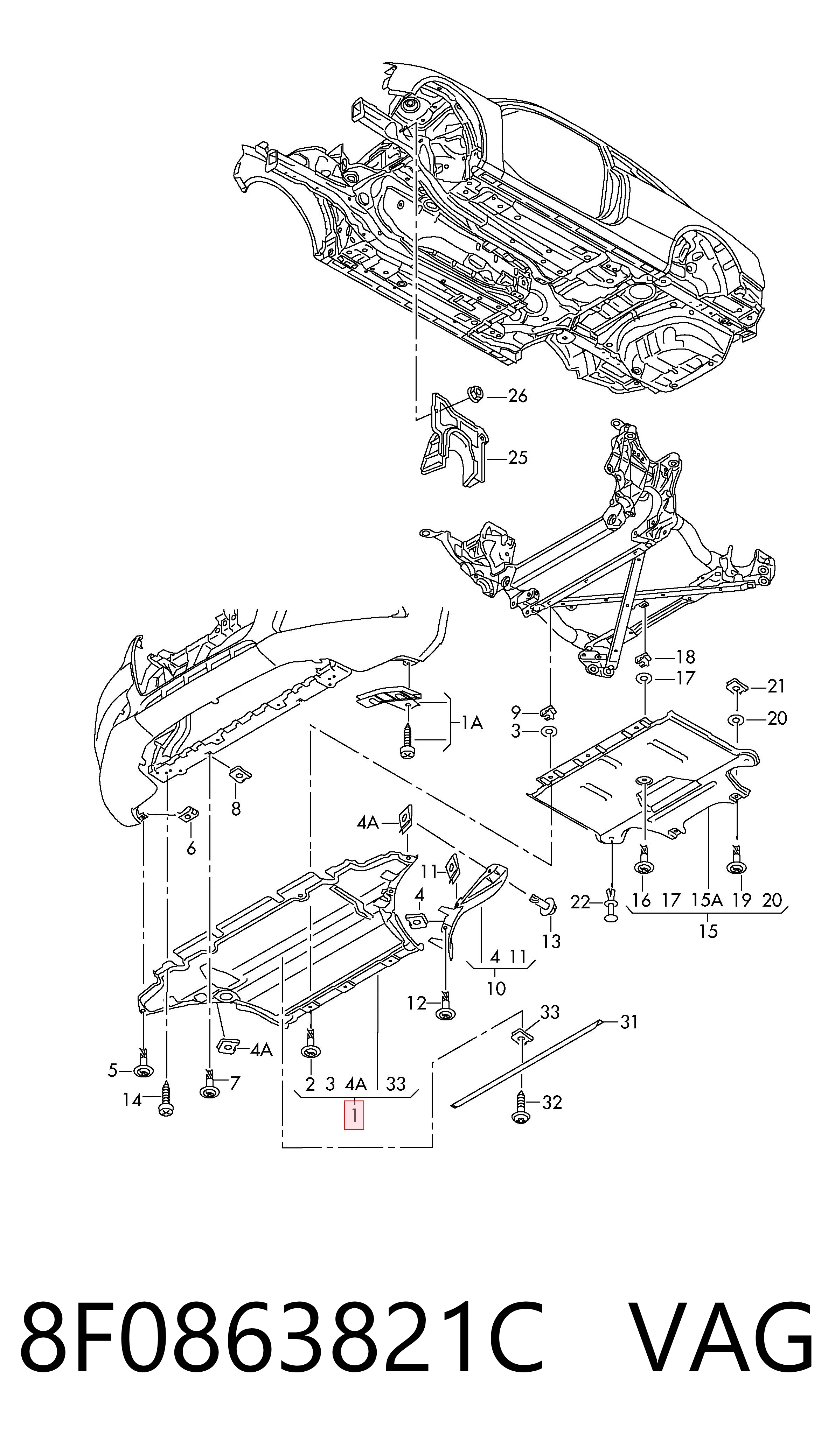 Защита бампера переднего 3L863003 AND