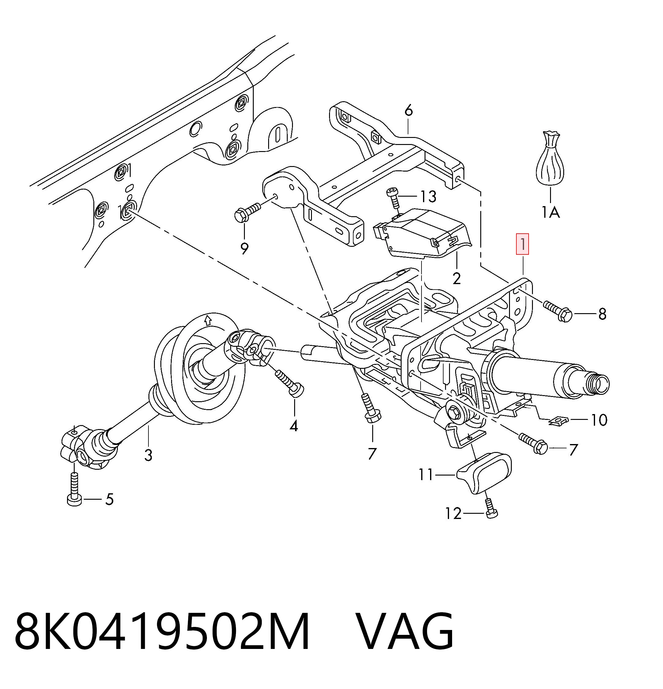 Колонка рулевого управления на Audi A4 B8 8K2