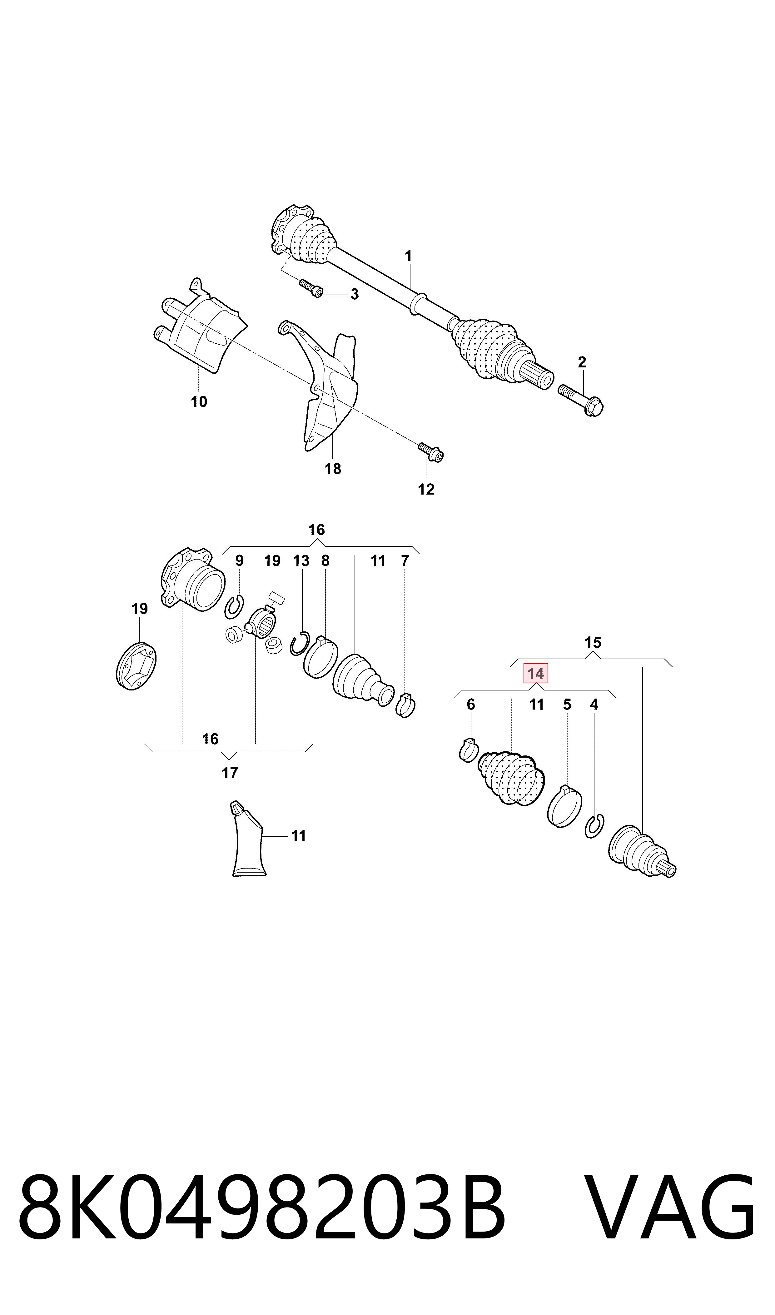 Купить Пыльник ШРУСа наружный Ауди А5  8T3