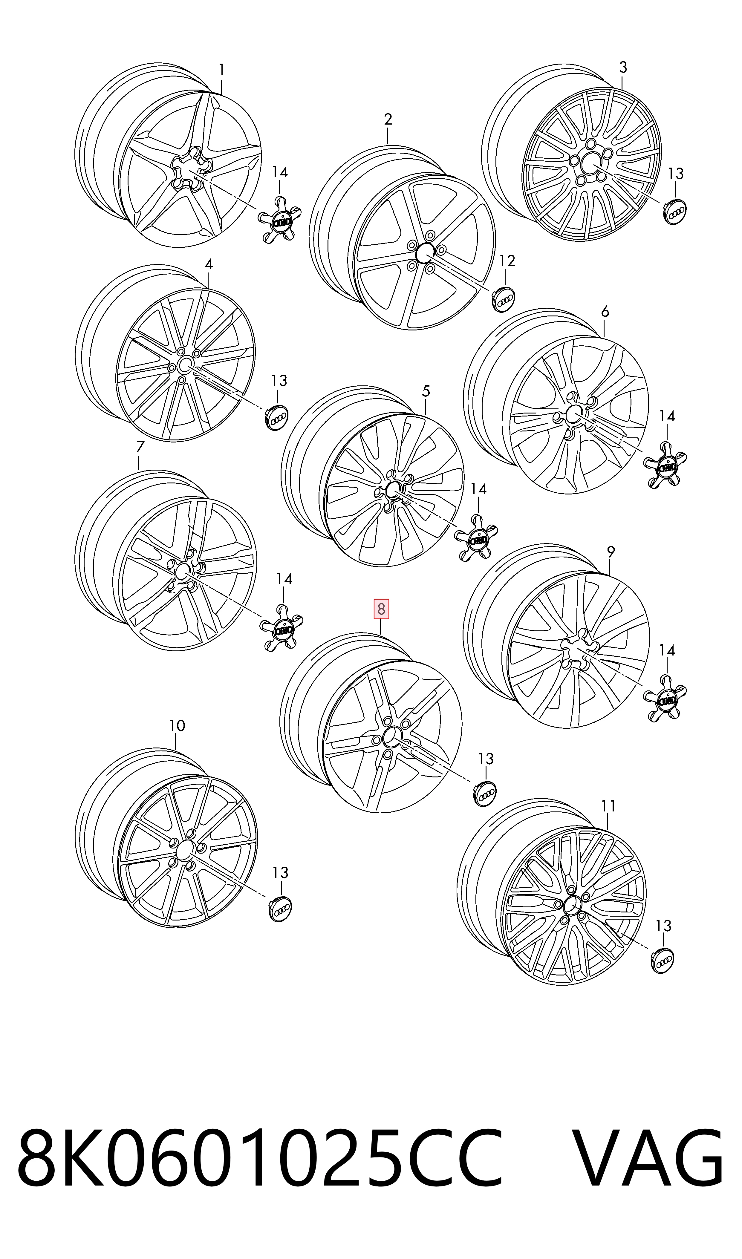 8K0601025CC VAG Оригинальные диски