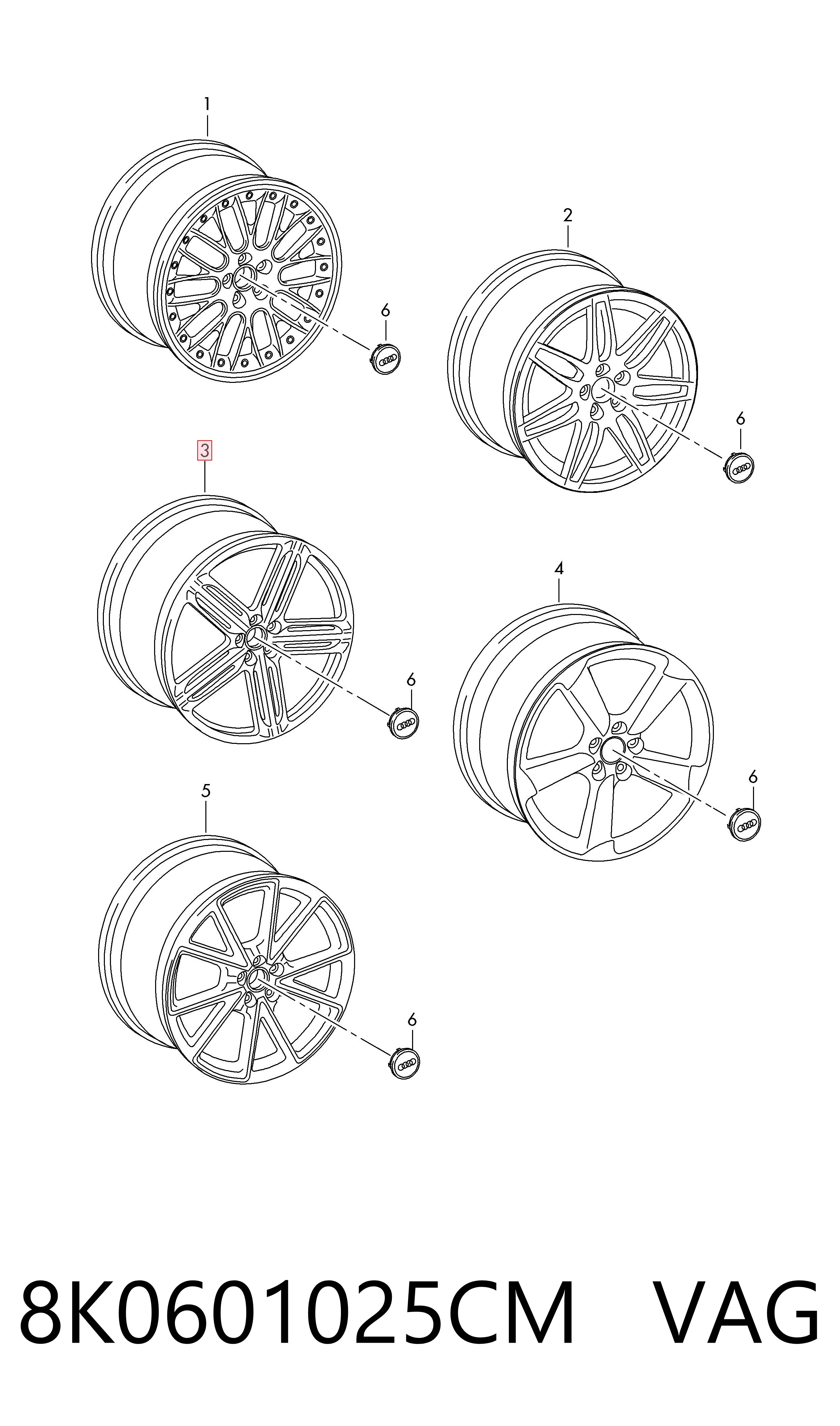 8K0601025CM VAG Оригинальные диски