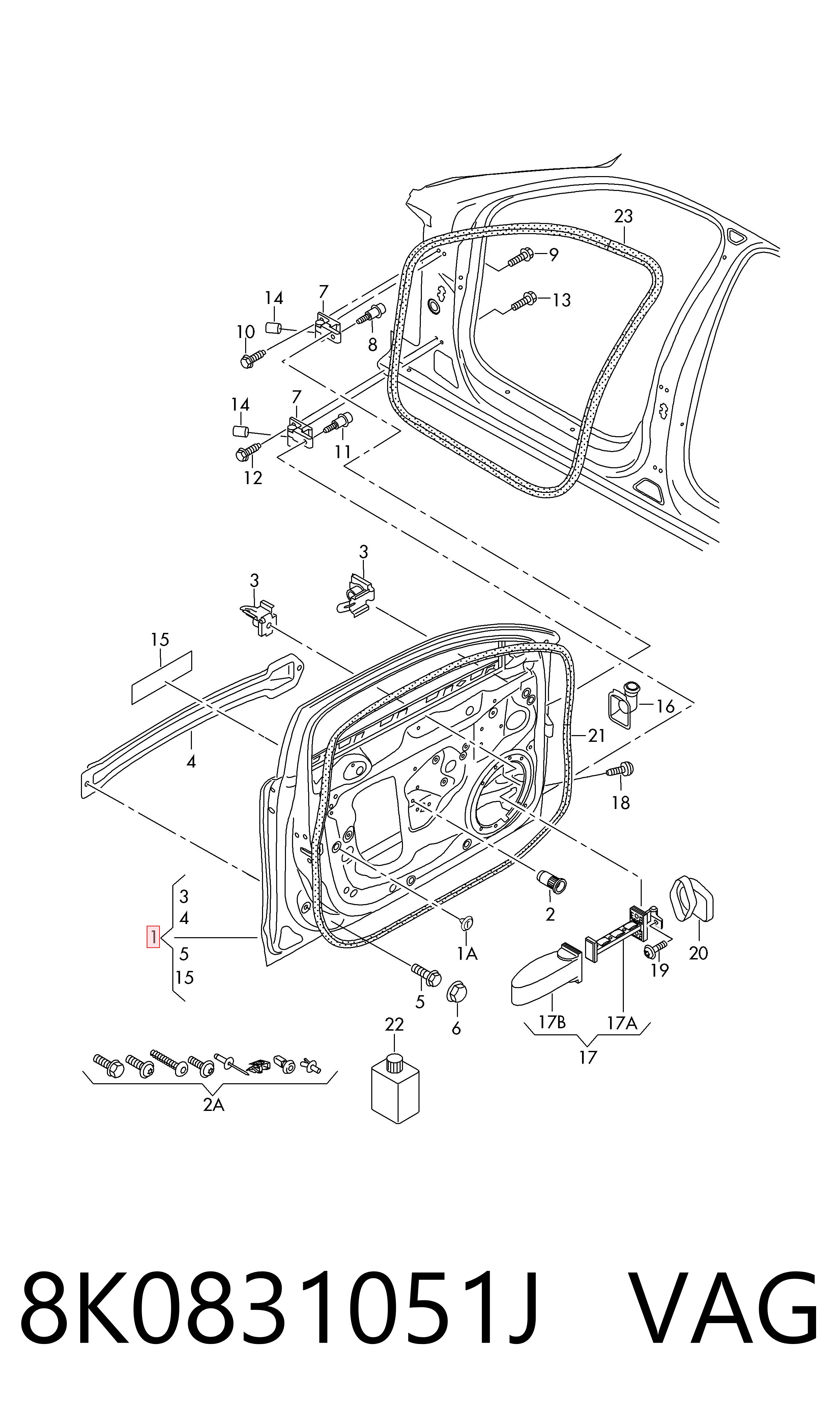 Водительская дверь на Audi A4 B8 8K2