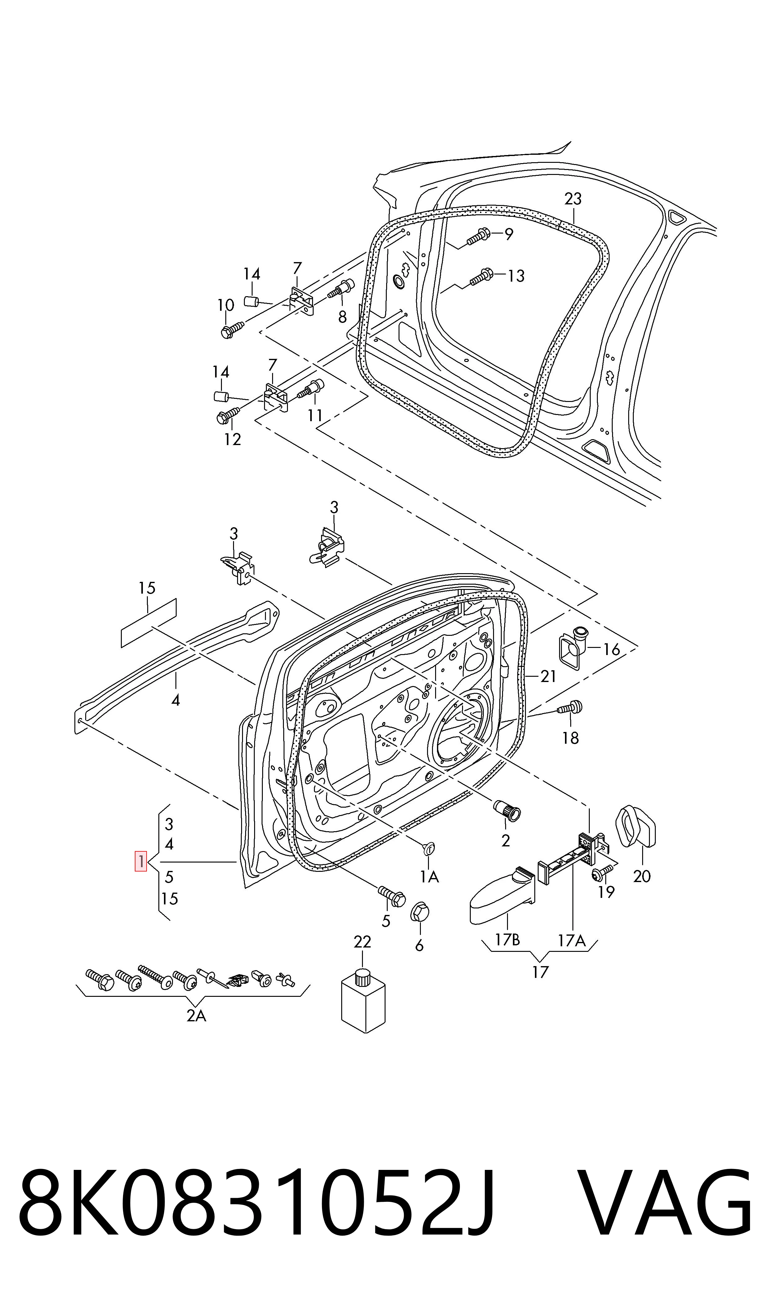 Дверь передняя правая на Audi A4 B8 8K2