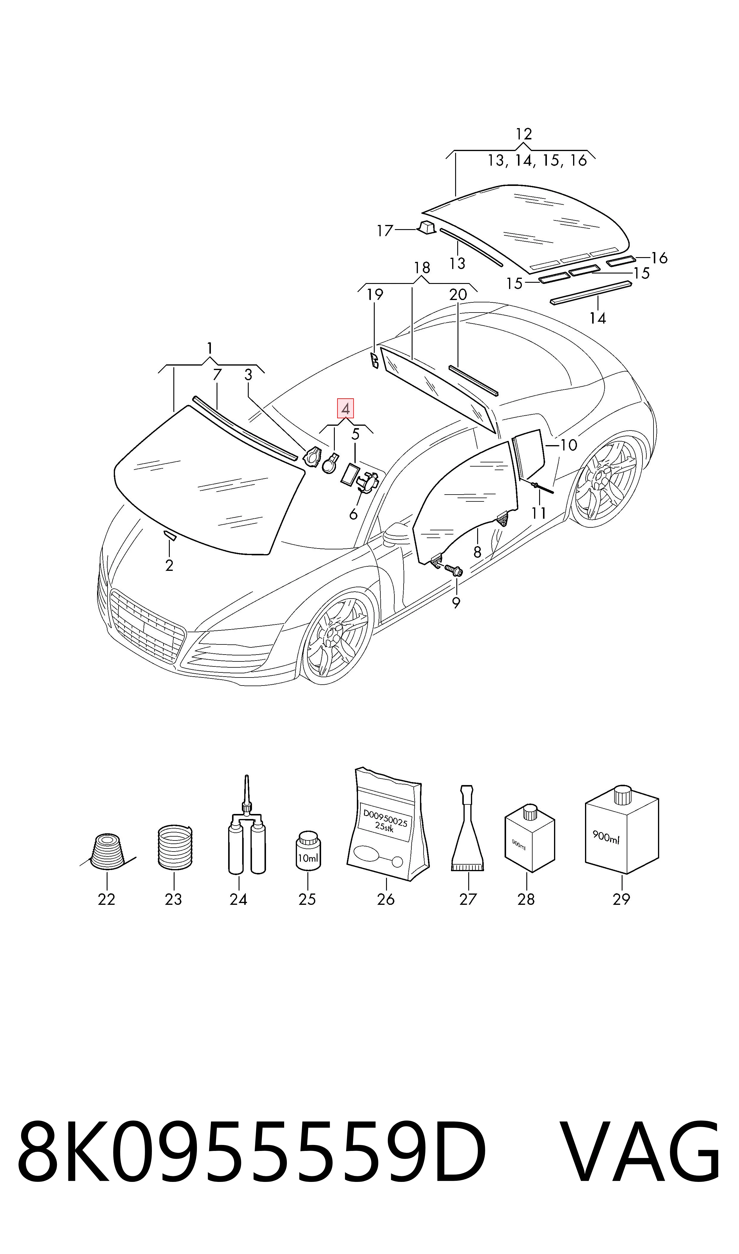Автомобильный датчик дождя Ауди А6 C6
