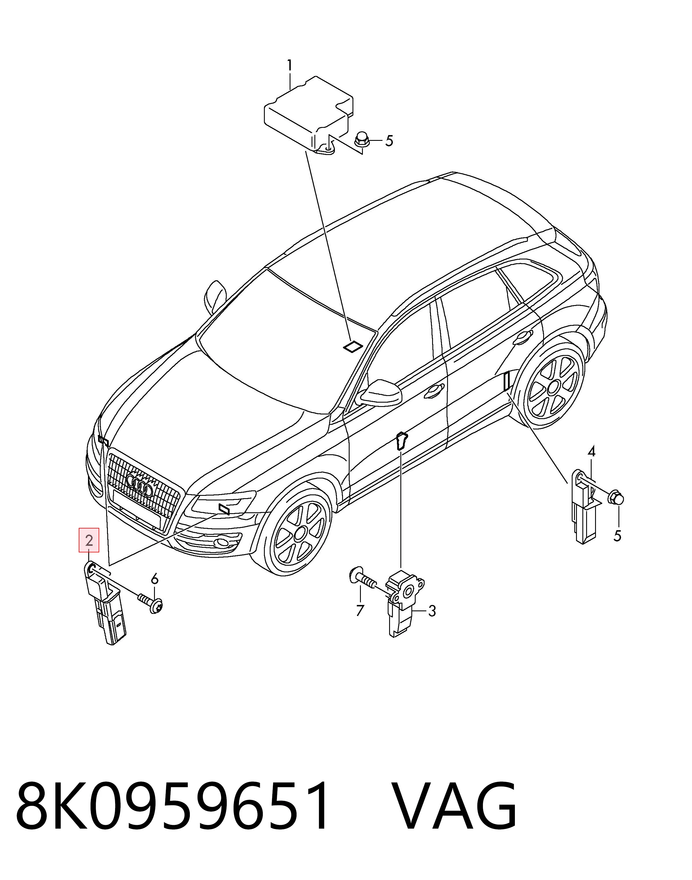 30959237 AND Датчик AIRBAG передний