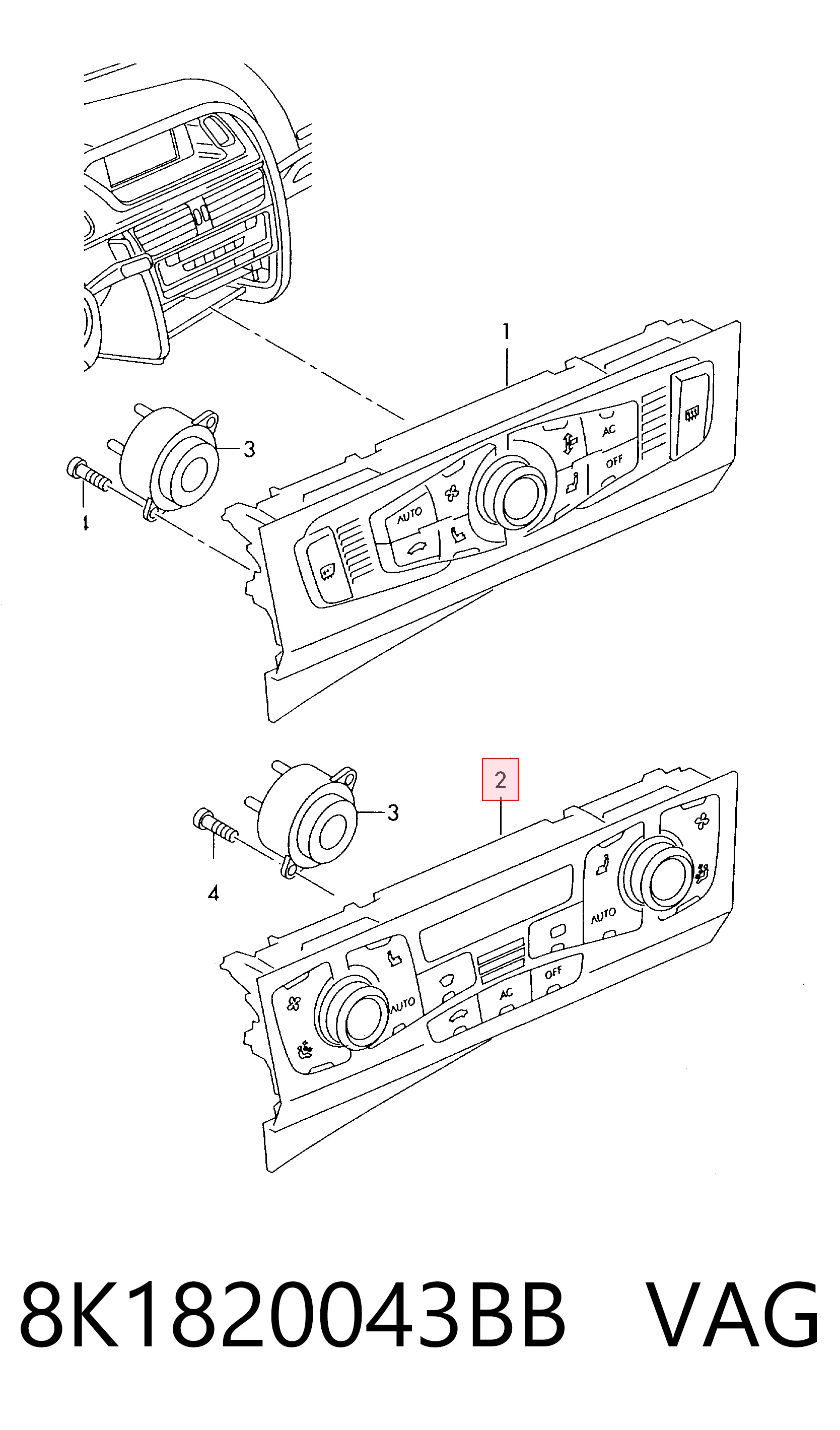 8K1820043BB VAG Механизм управления кондиционером