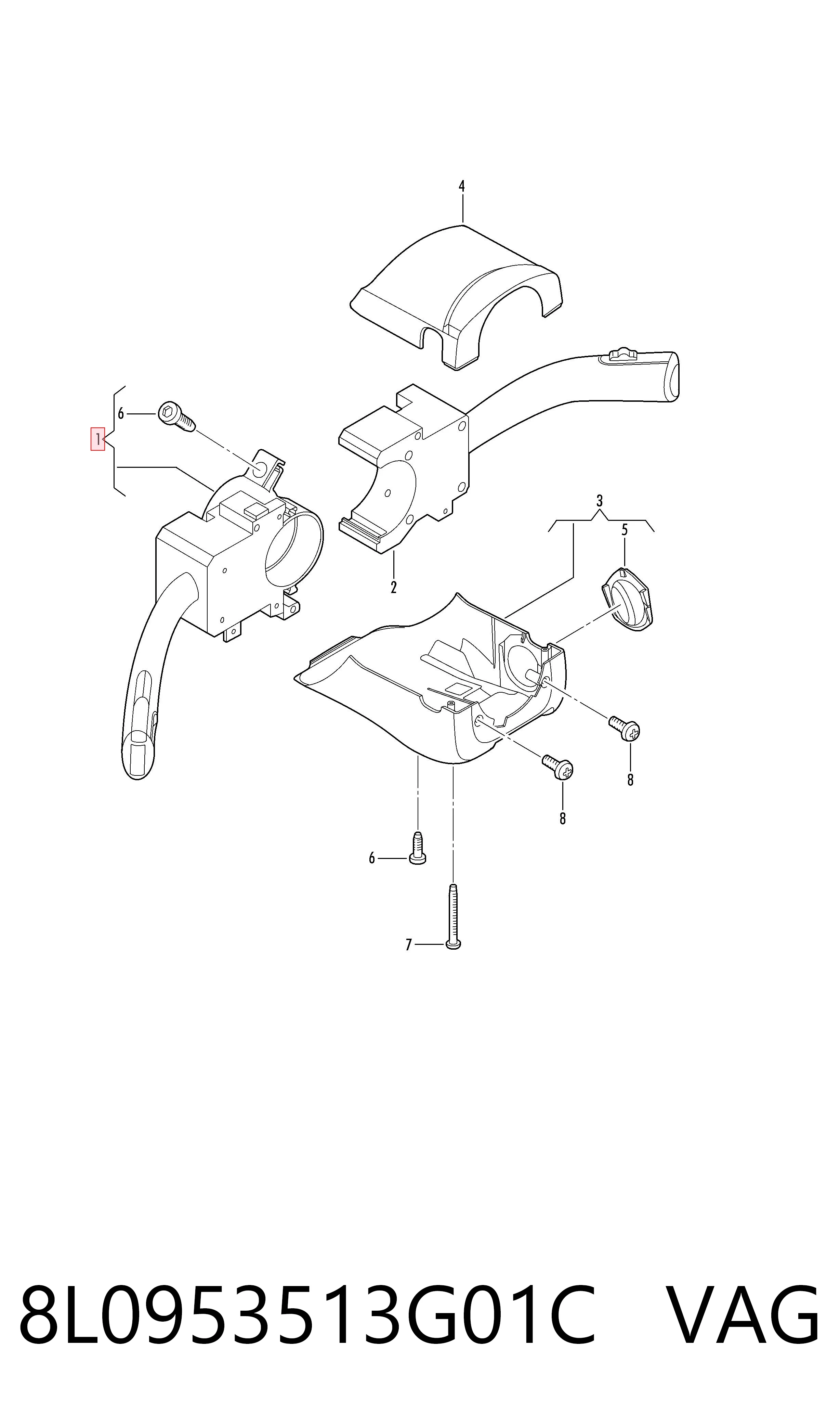 8L0953513G01C VAG Левый подрулевой переключатель