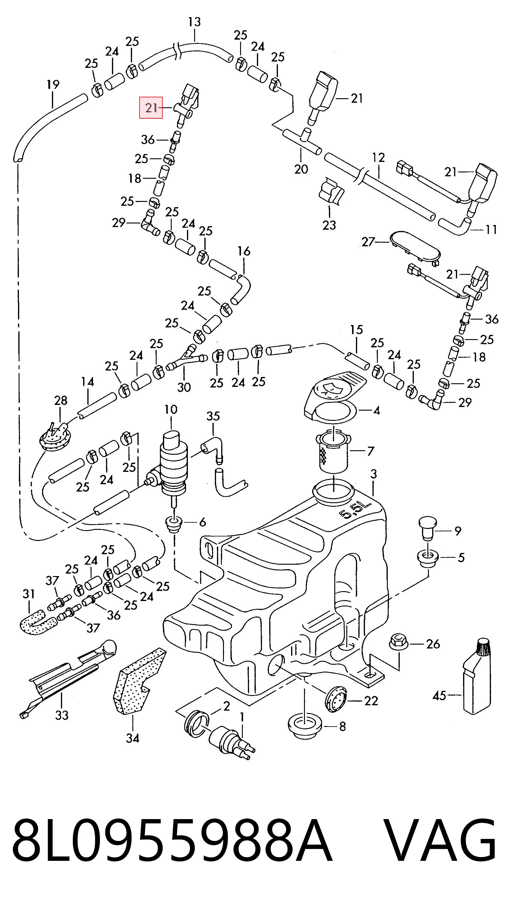 8L0955988A VAG Веерная форсунка омывателя
