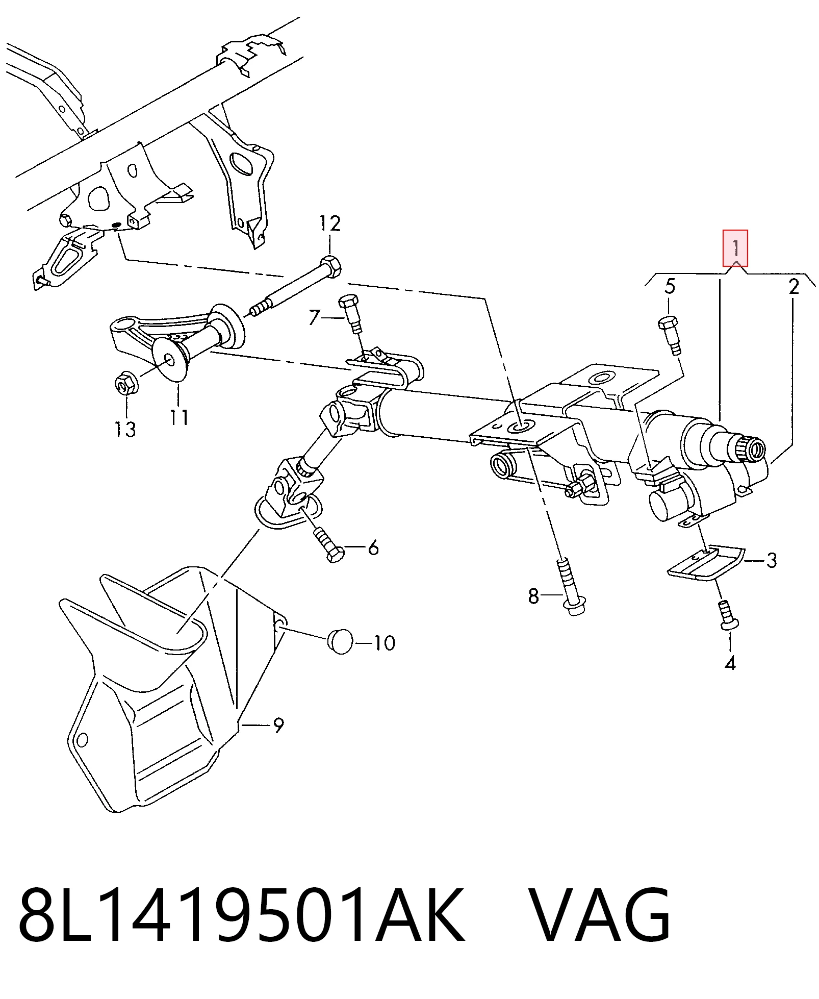 Колонка рулевого управления на Audi A3  8L1