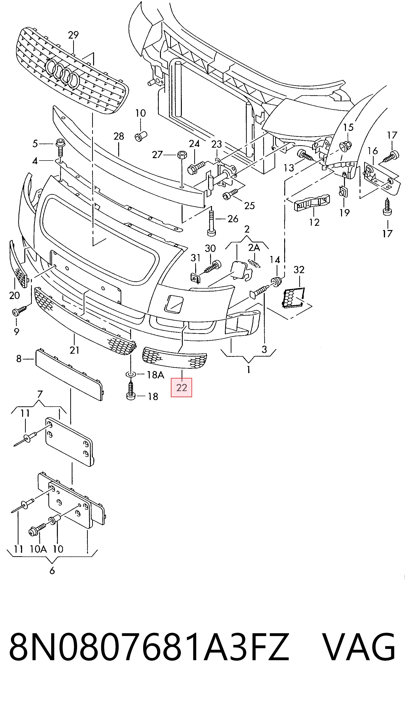 8N0807681A3FZ VAG 