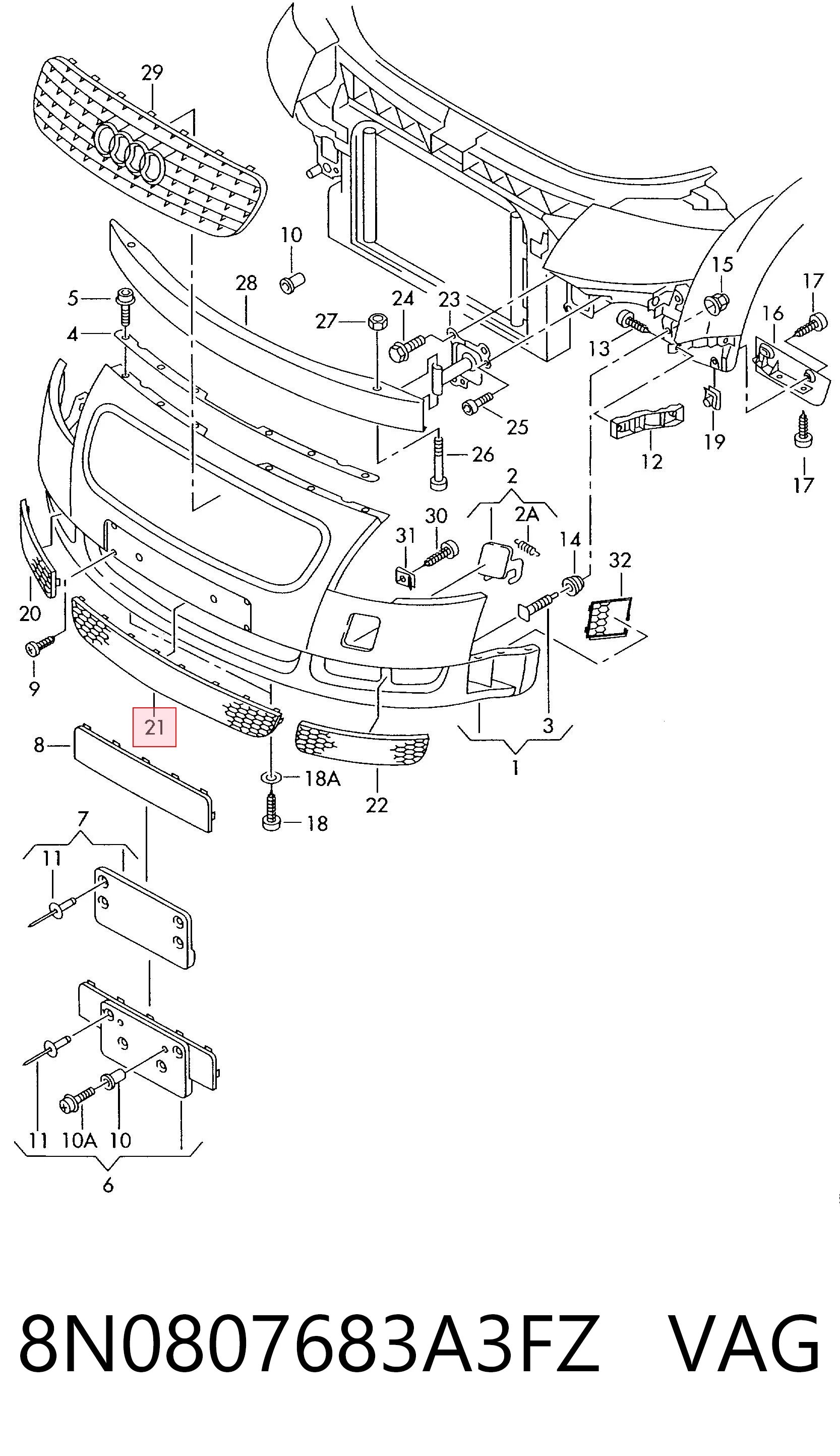 8N0807683A3FZ VAG 