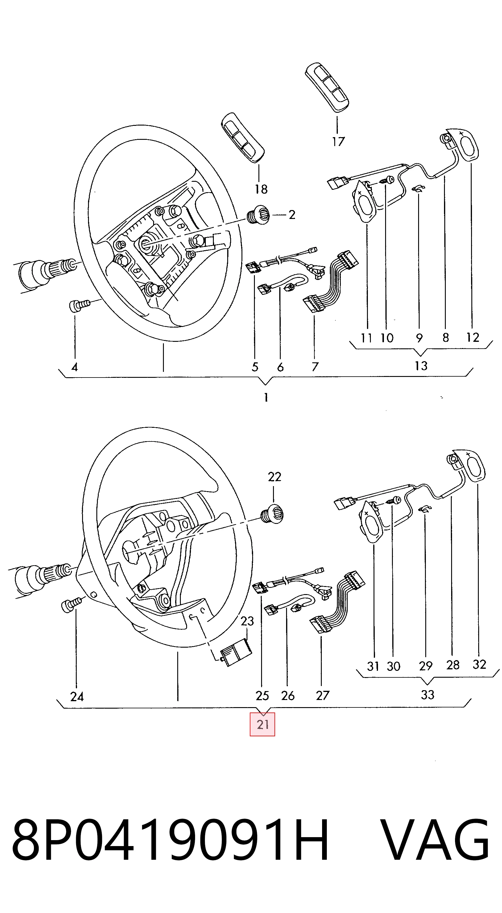 8P0419091H VAG Колесо рулевое