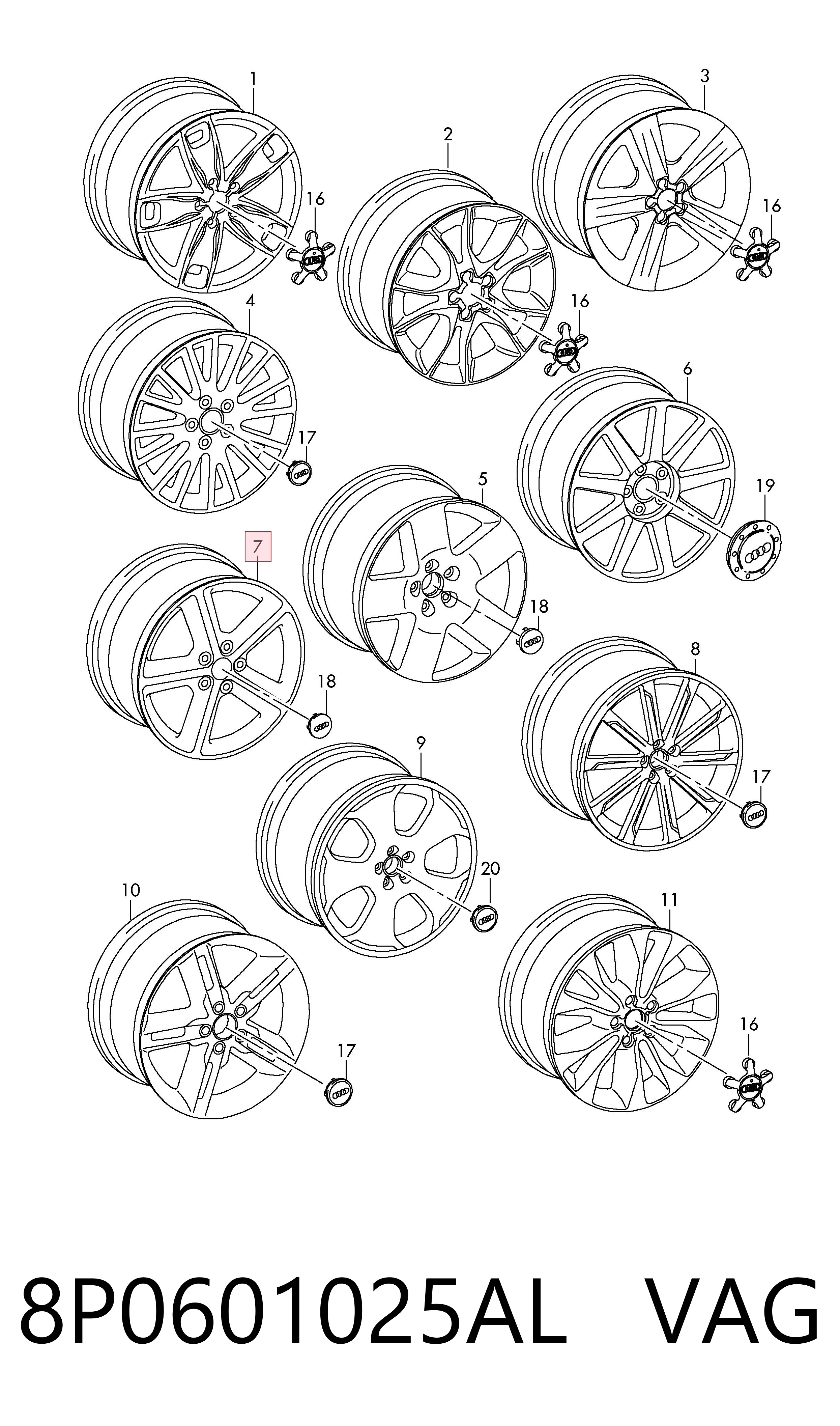 8P0601025AL VAG Оригинальные диски