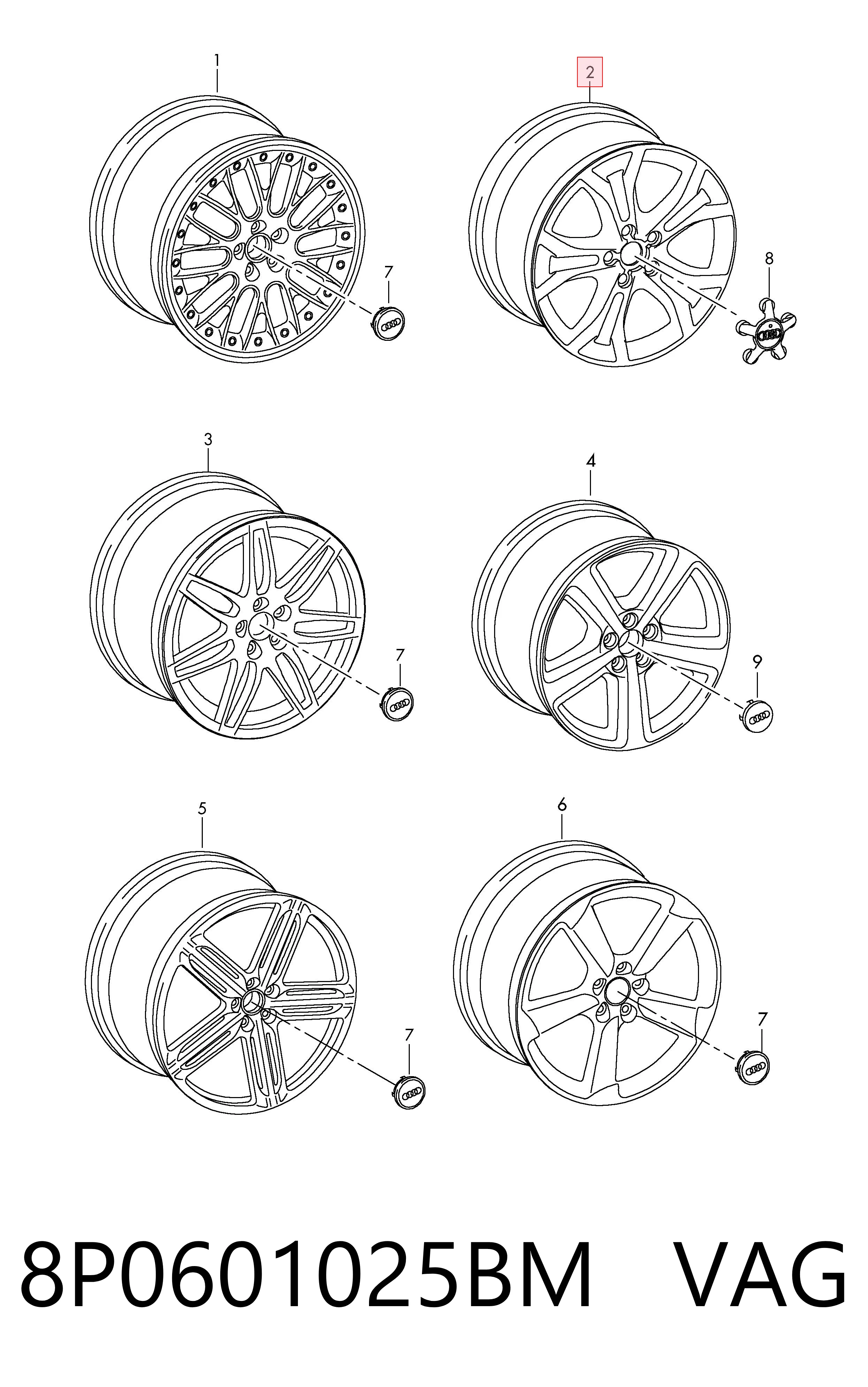 8P0601025BM VAG Оригинальные диски