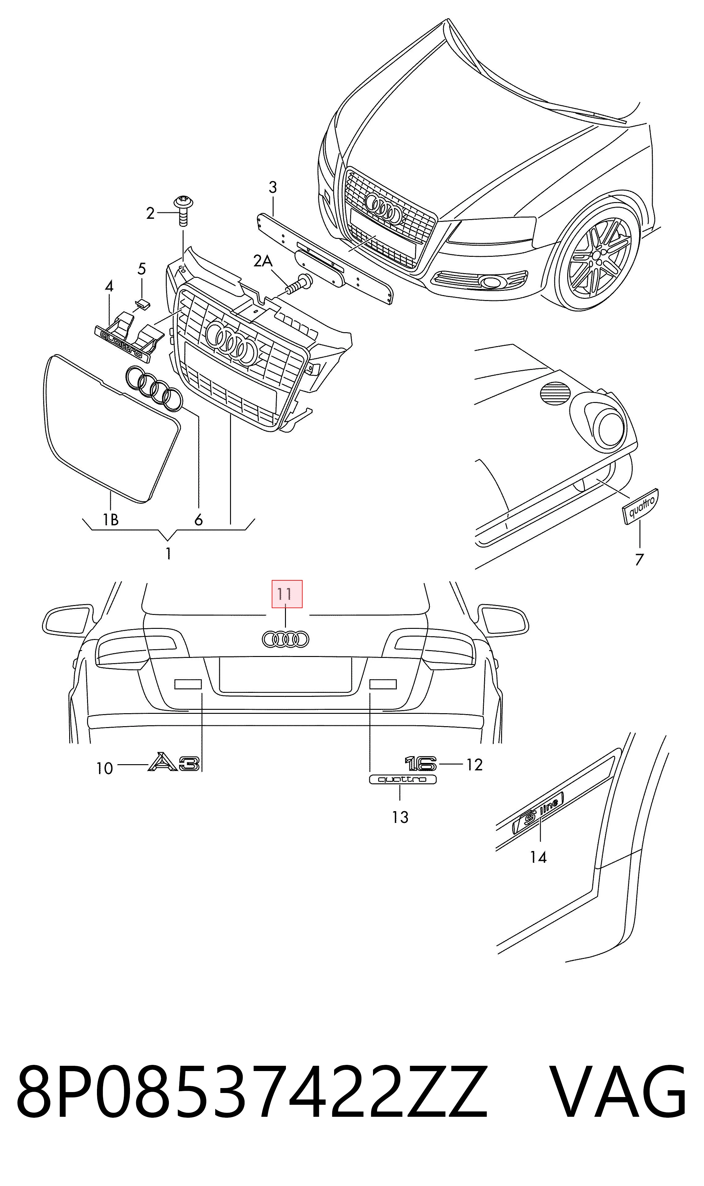  VAG 8P08537422ZZ цена, от 23.73 USD