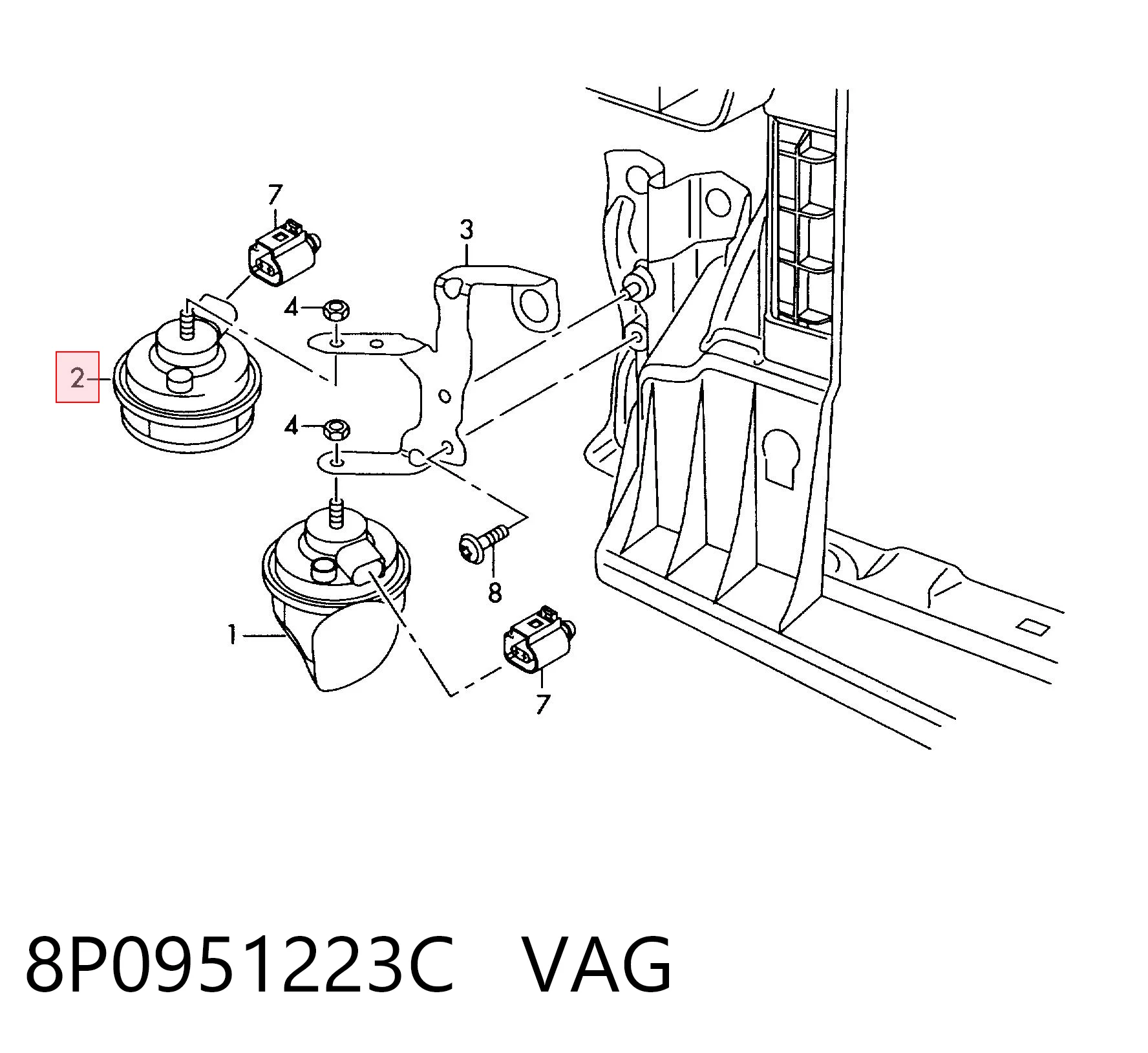 8P0951223C VAG Клаксон