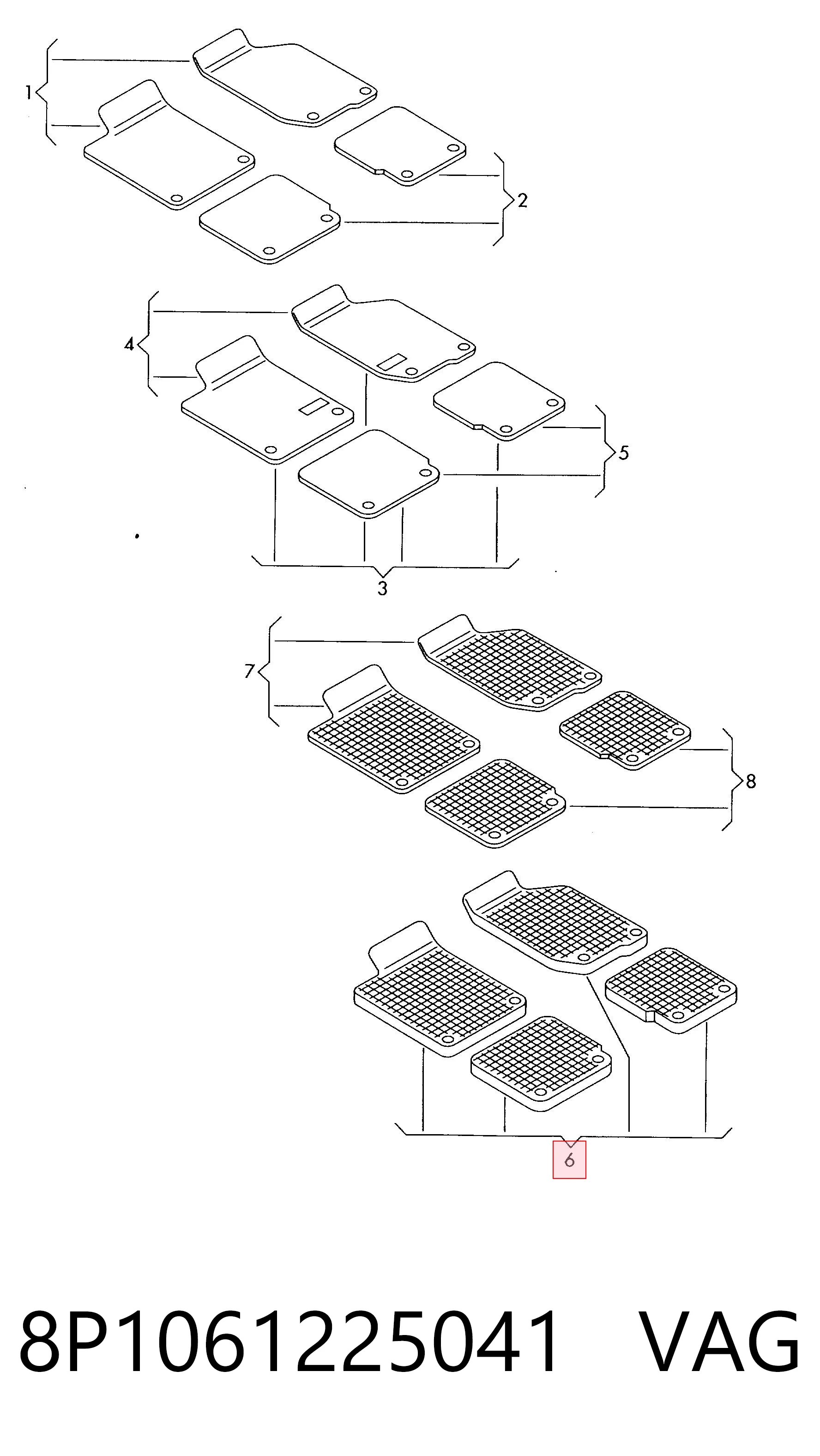 8P1061225041 VAG Автоковрики