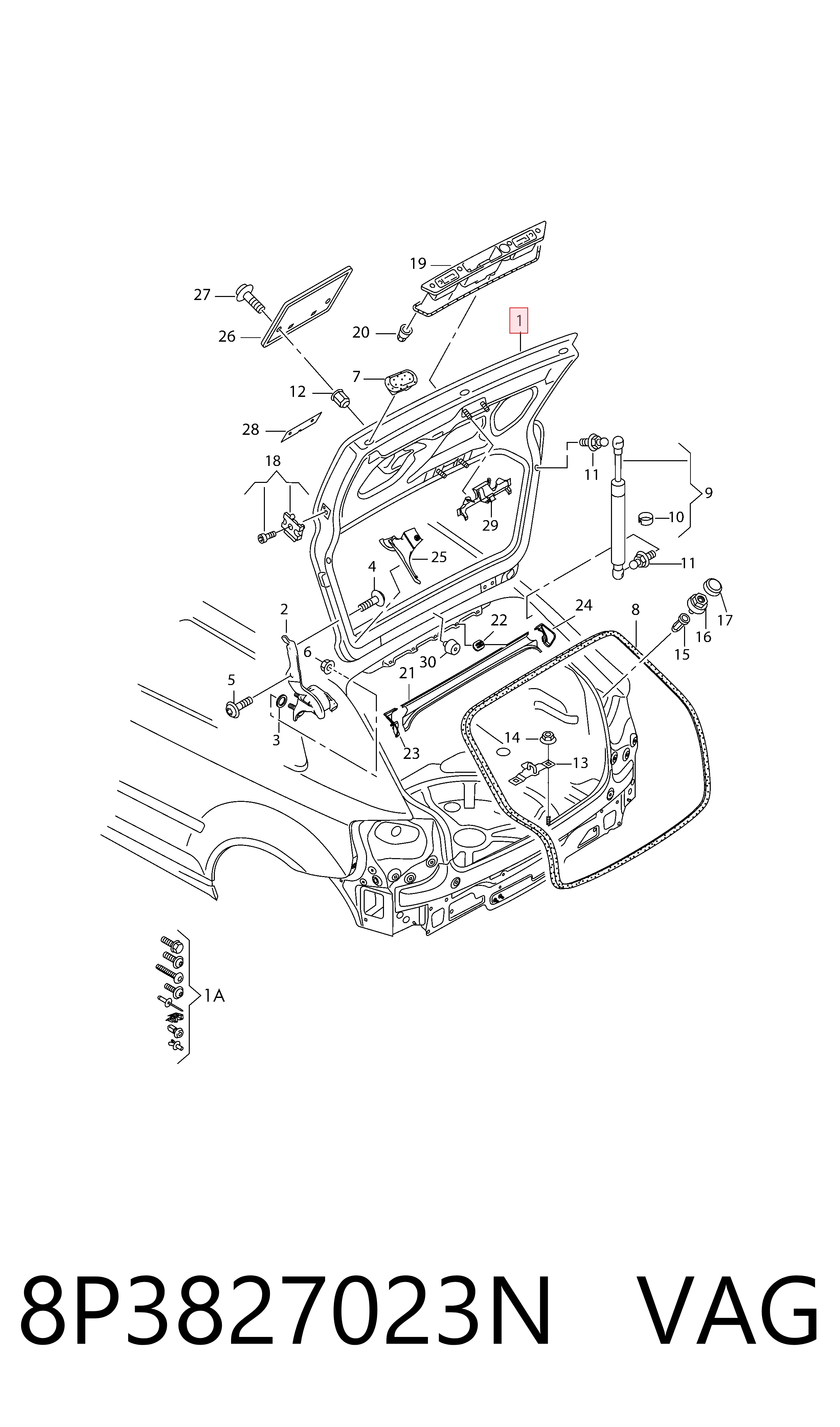 Задняя дверь на Audi A3  8P1