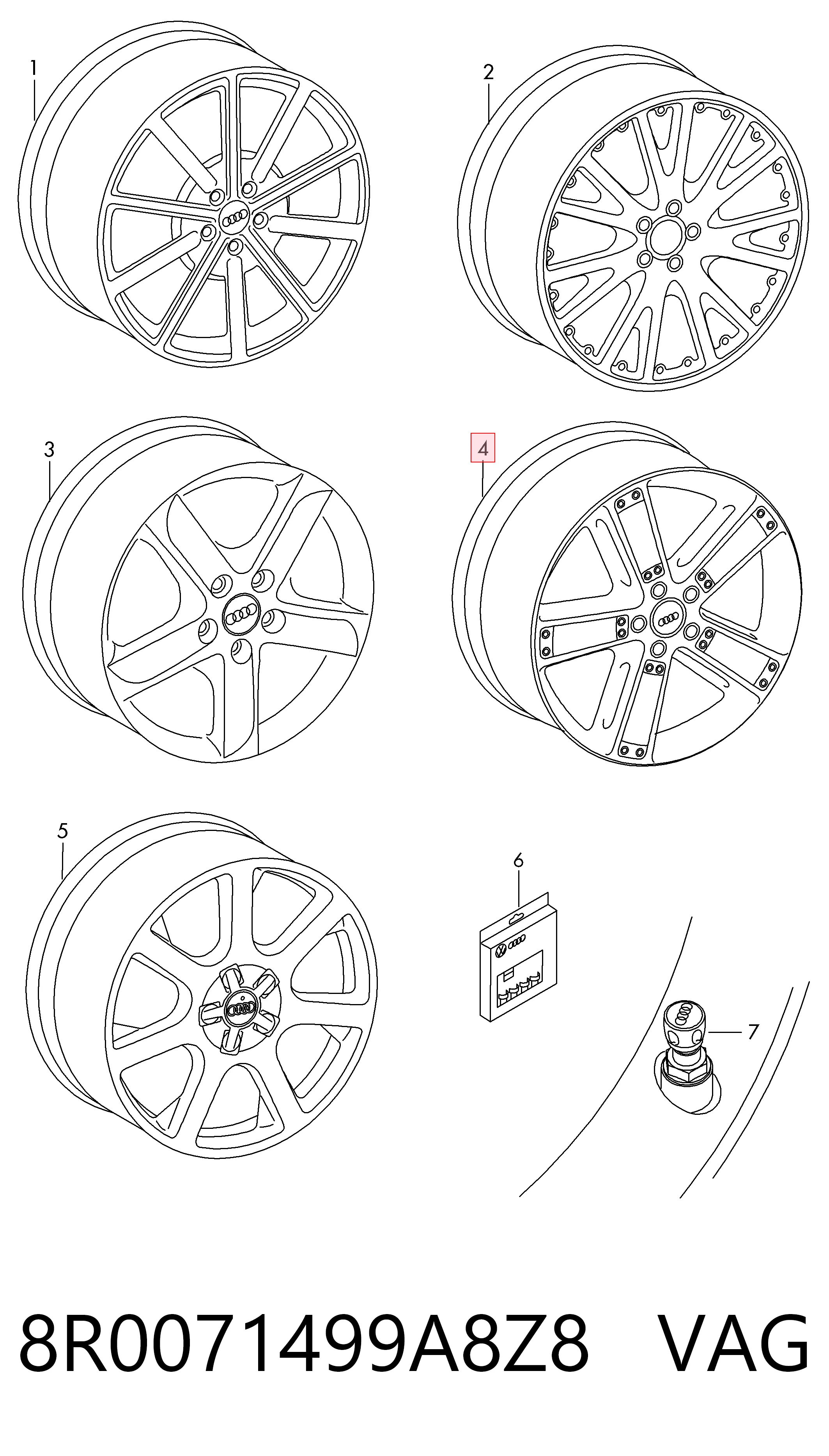 8R0071499A8Z8 VAG Оригинальные диски