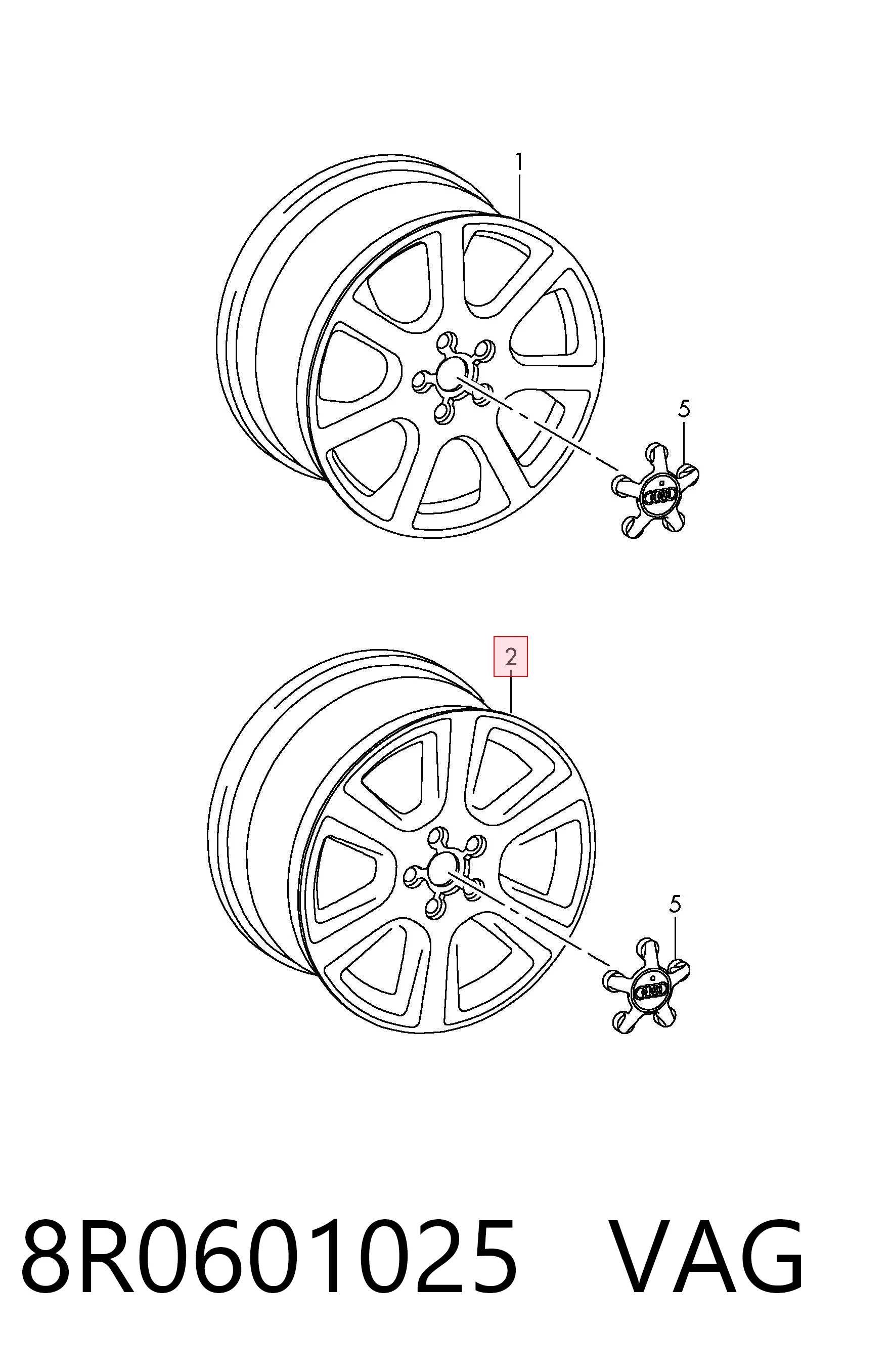 8R0601025 VAG Оригинальные диски