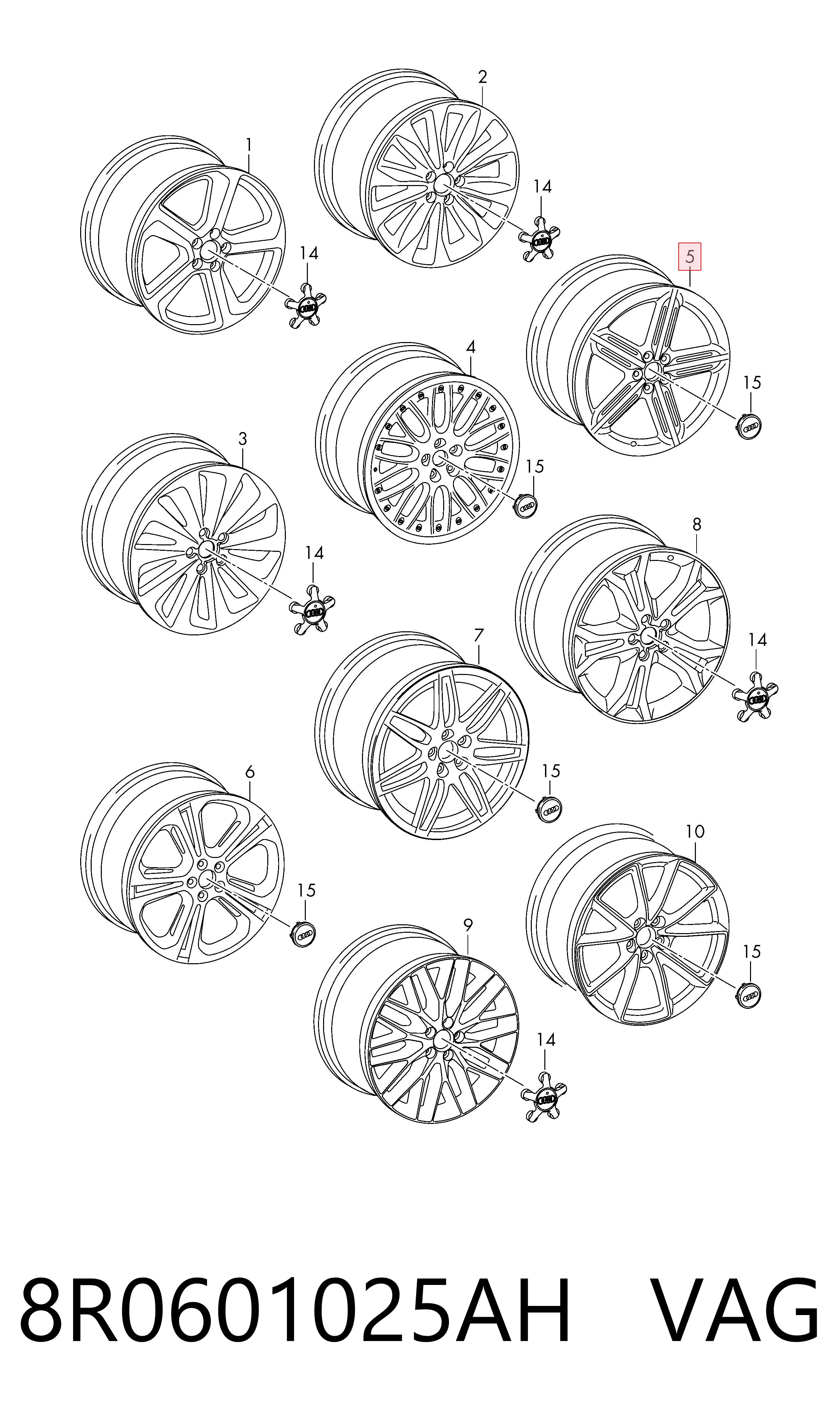 8R0601025AH VAG Оригинальные диски