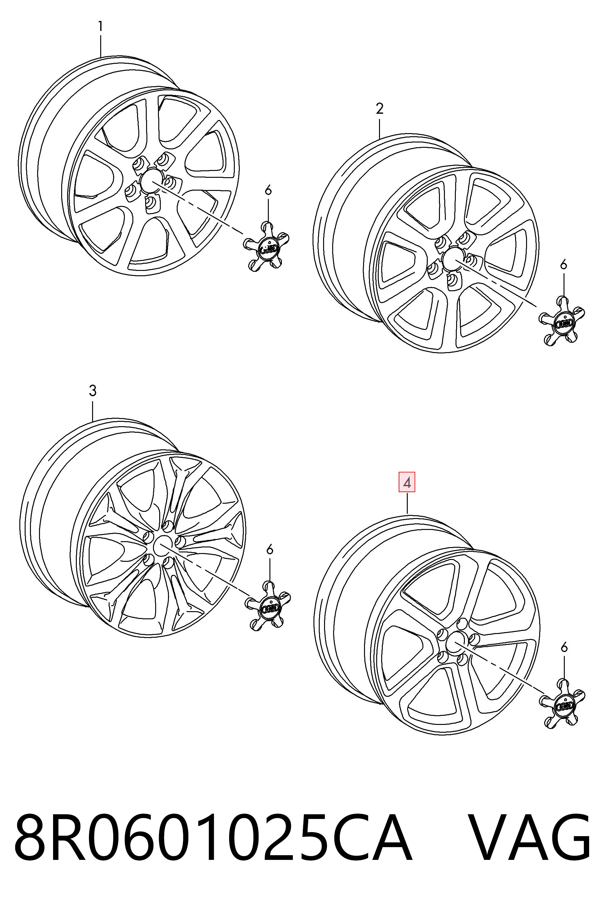 8R0601025CA VAG Оригинальные диски
