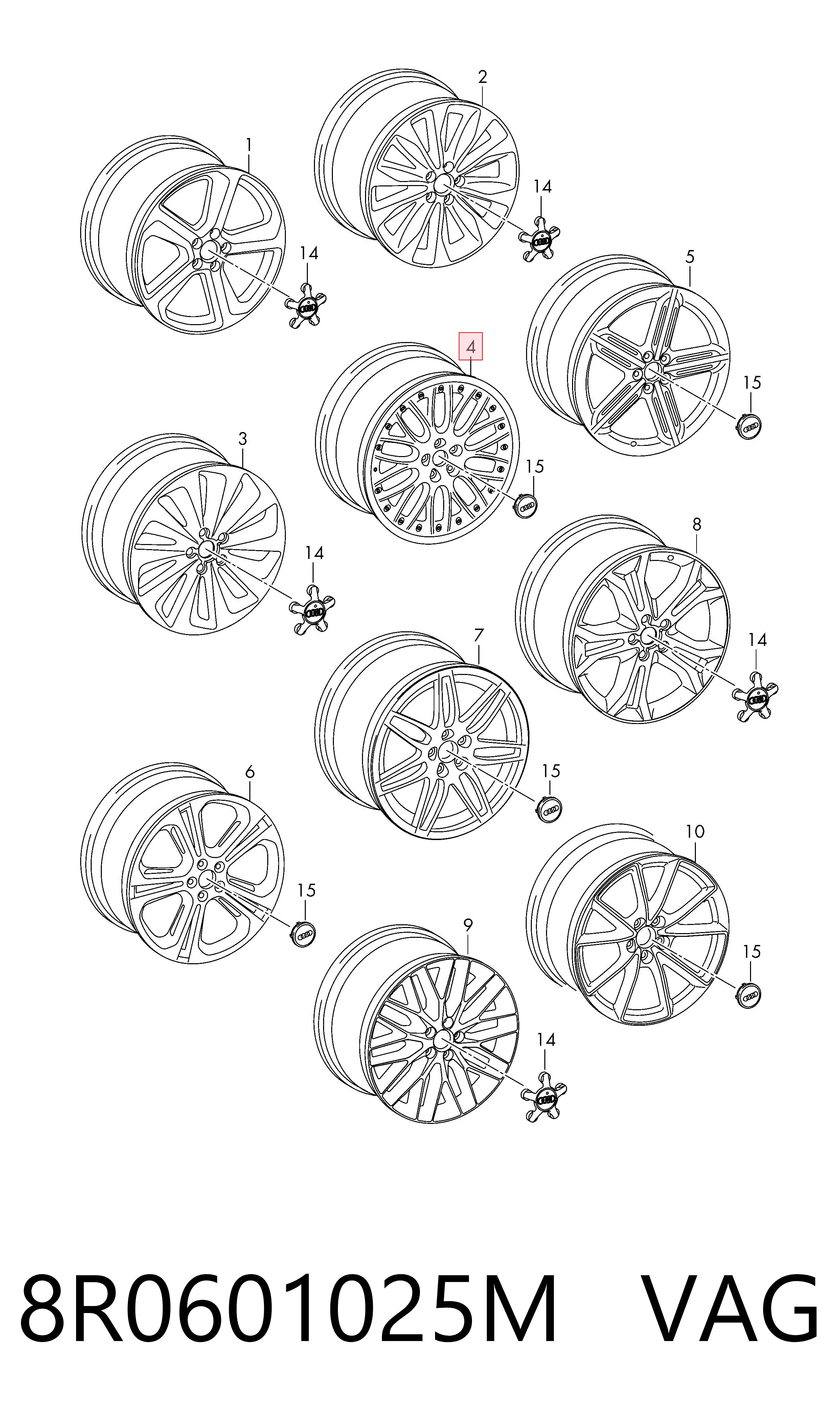 8R0601025M VAG Оригинальные диски