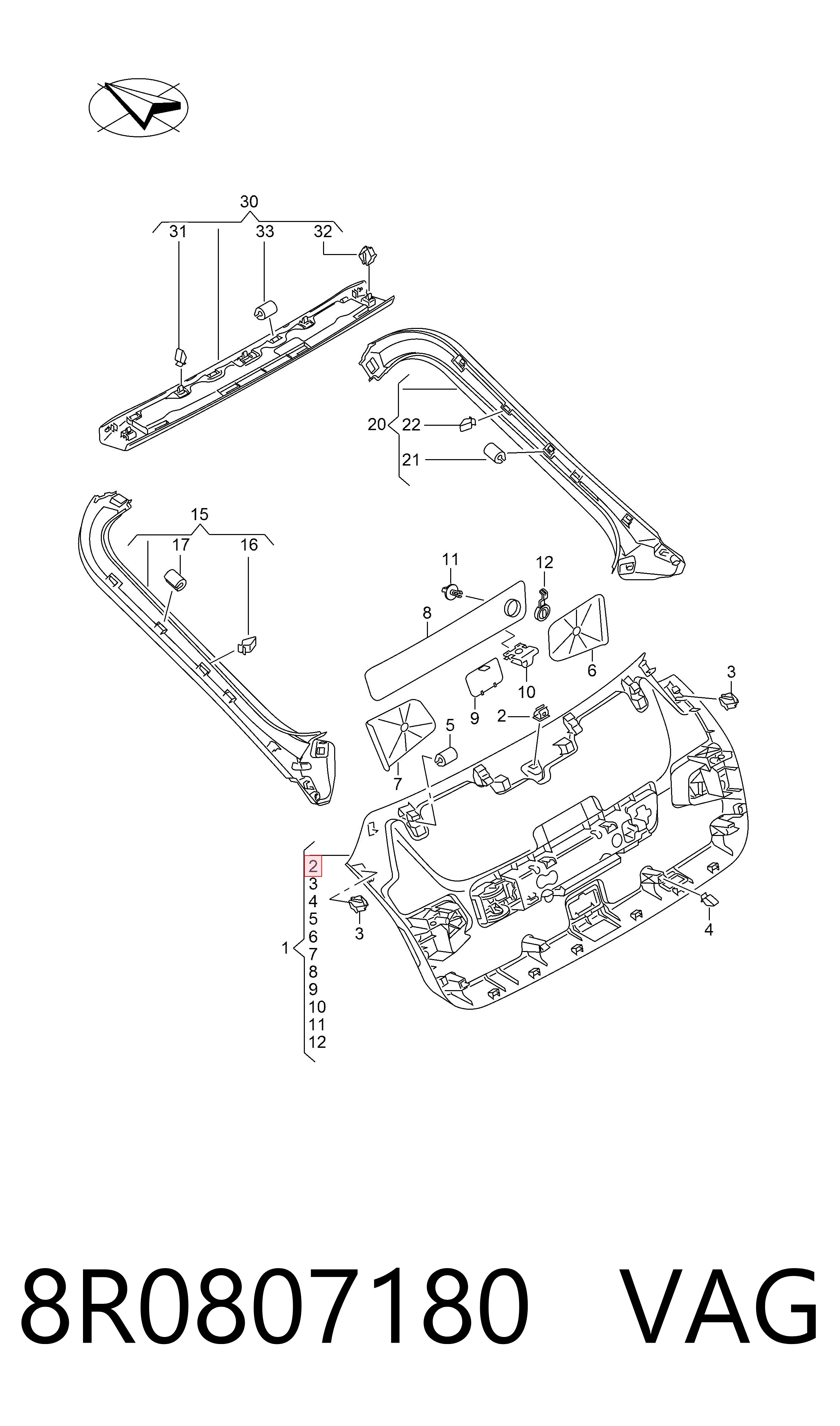  VAG 8R0807180 цена, от 1.62 USD