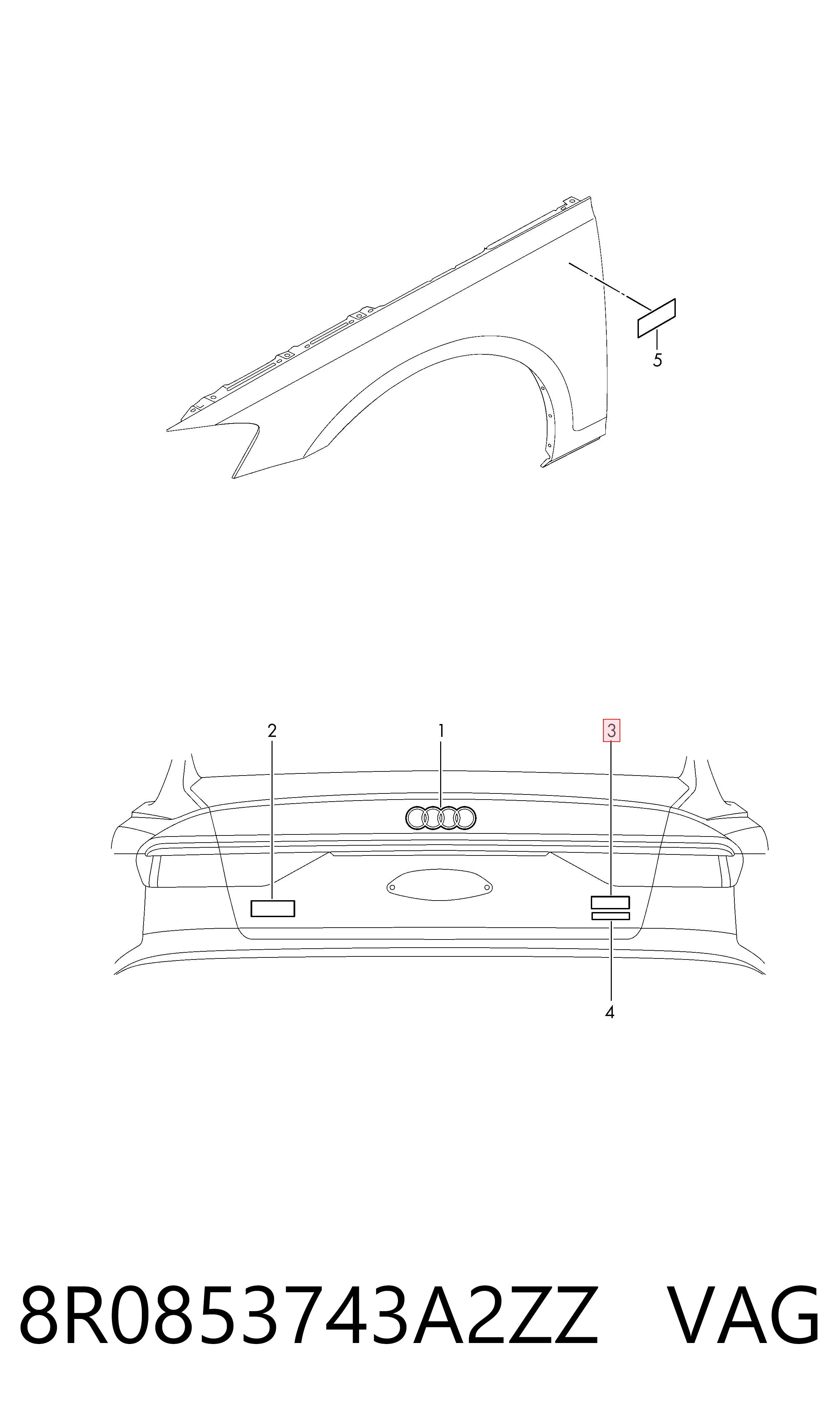 Фирменный значок VAG 8R0853743A2ZZ цена, от 8.24 USD