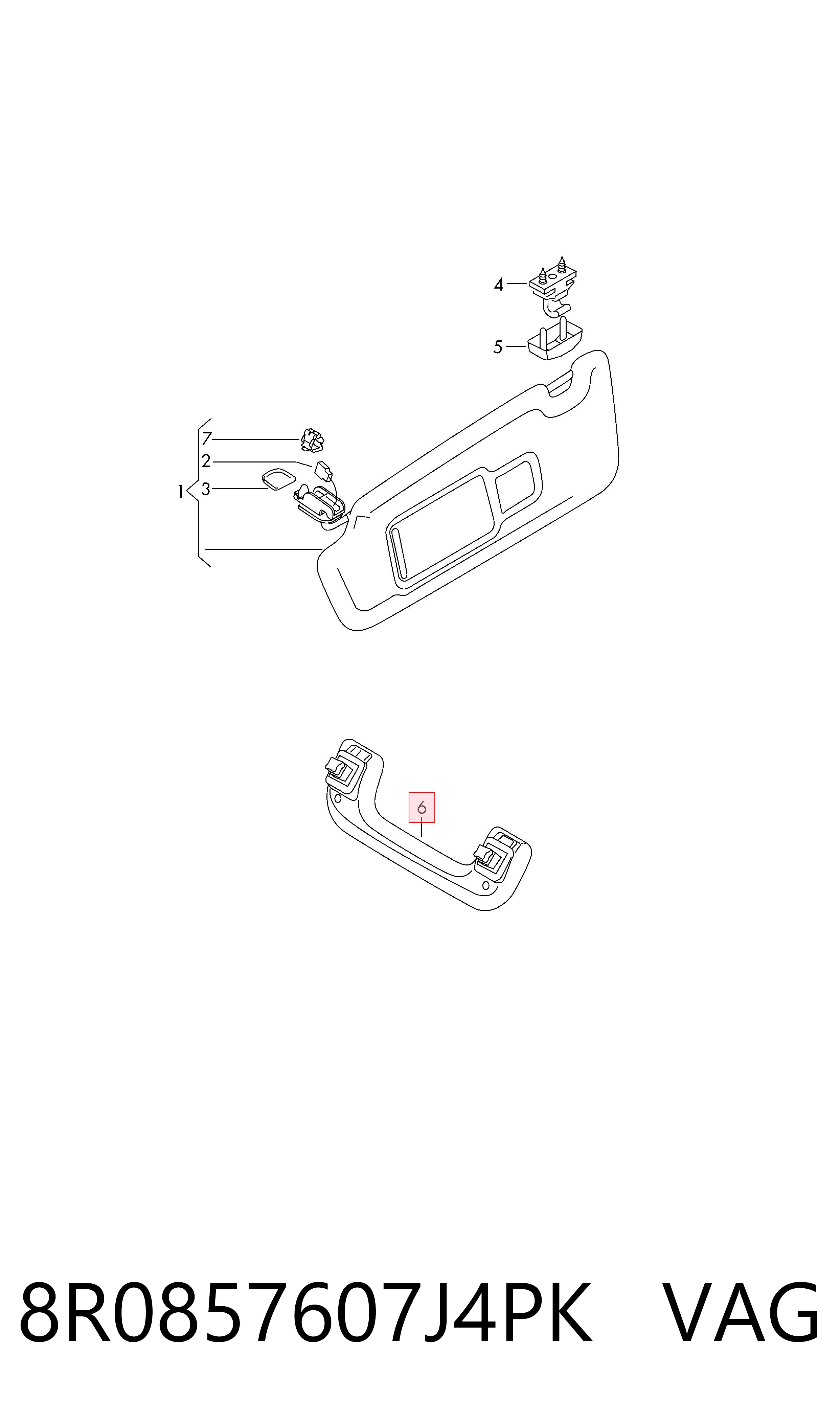 Ручка салона, крыши VAG 8R0857607J4PK цена, от 7.44 USD