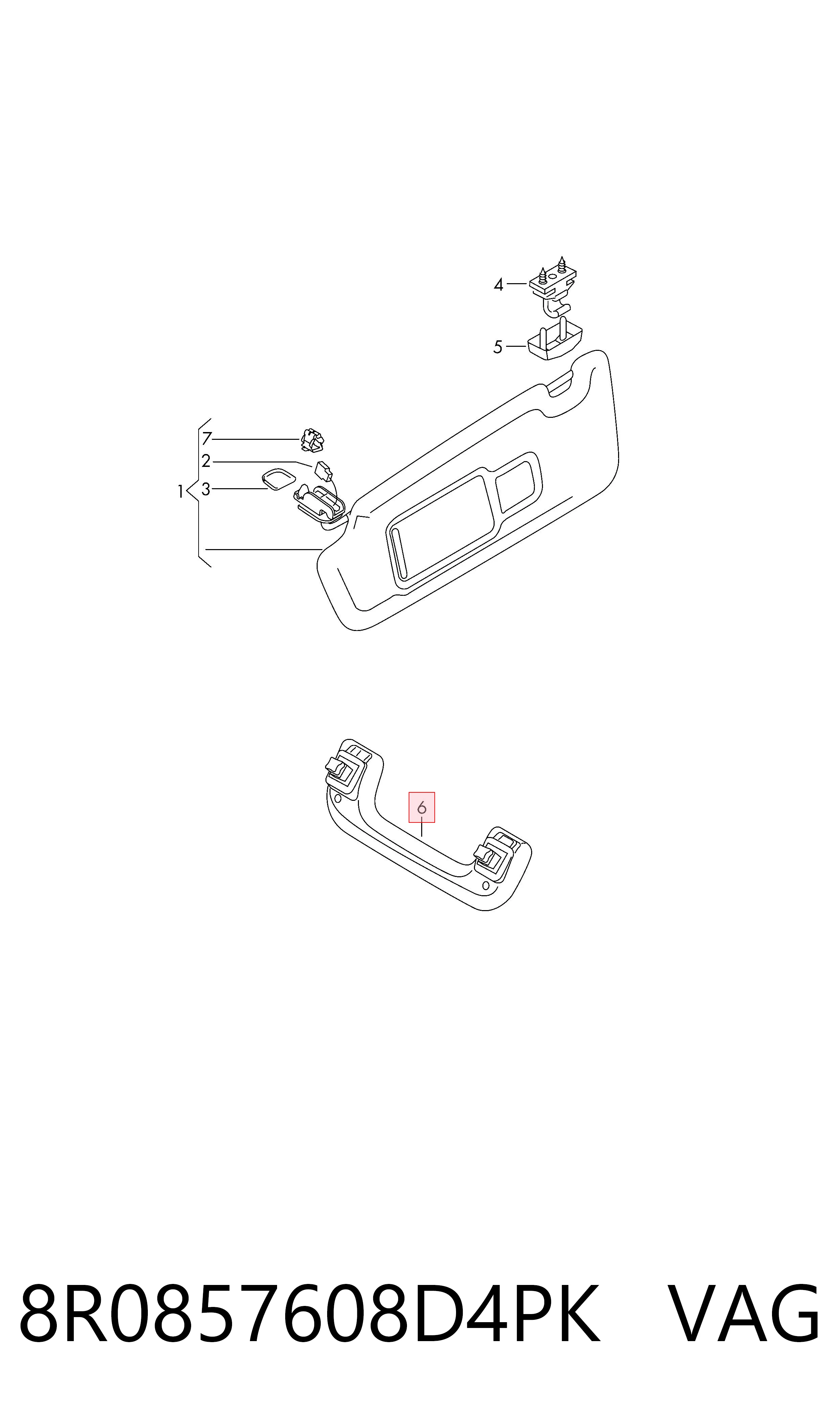 8R0857608D4PK VAG Ручка крыши салона